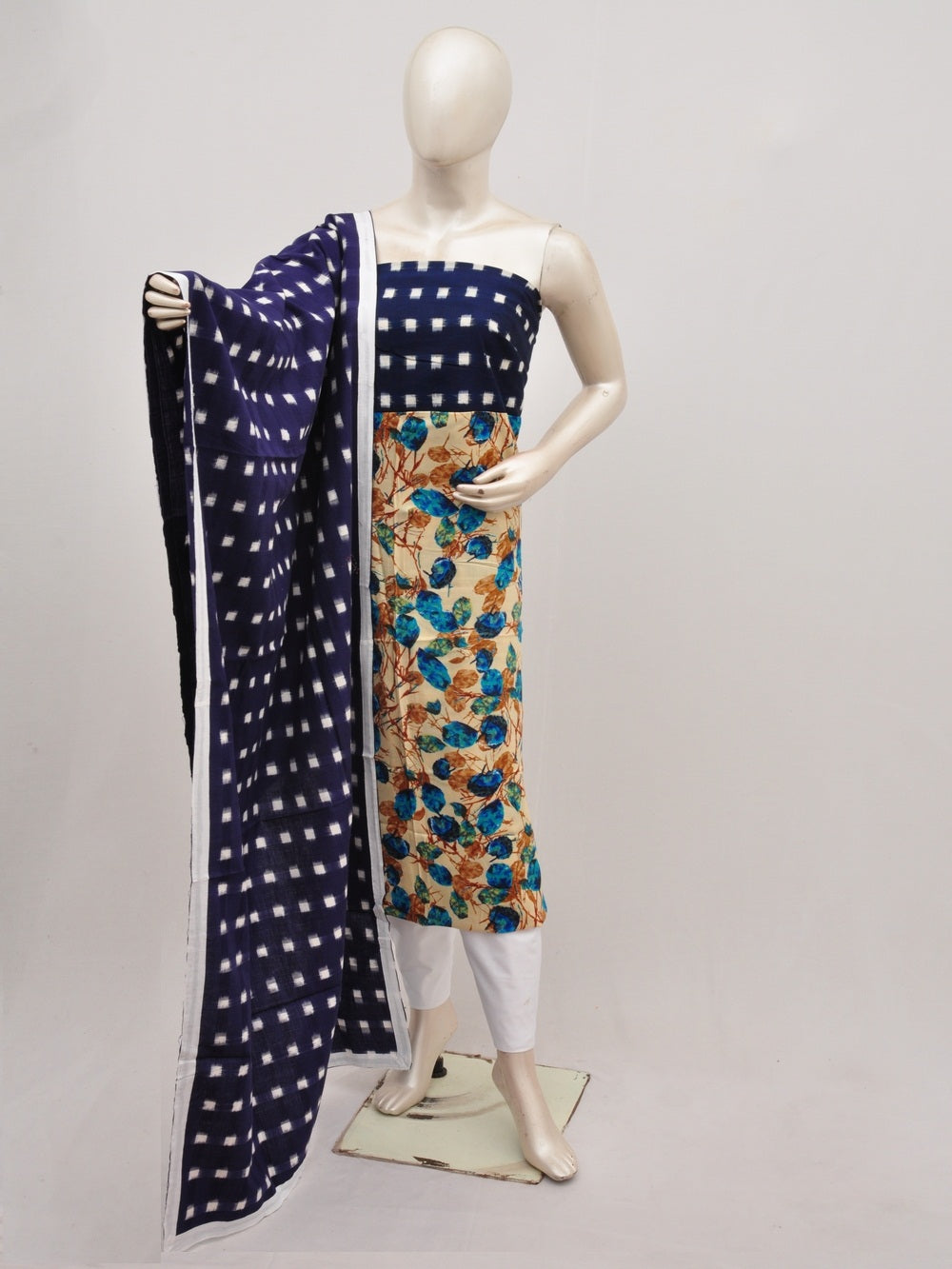 Double Ikkat Pochampally Rayon cotton Dress Material [D9082408]