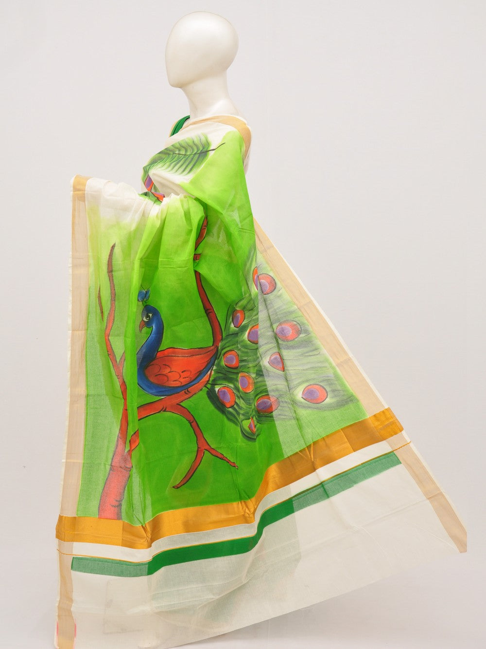 Kerala Hand print Cotton Sarees [D91008007]
