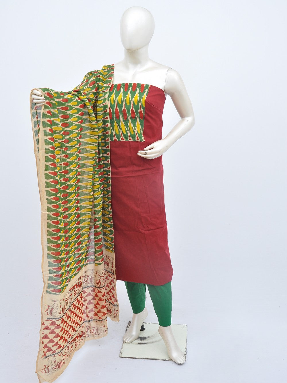 Kalamkari Ikkat Designer Dress Material [D20909059]