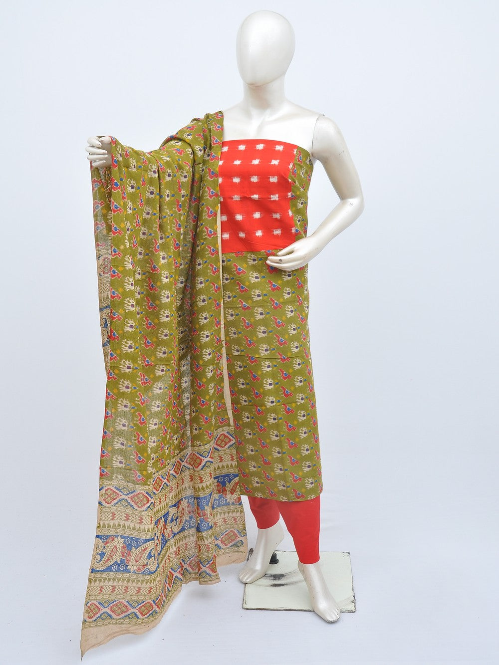 Kalamkari Ikkat Designer Dress Material [D20909087]