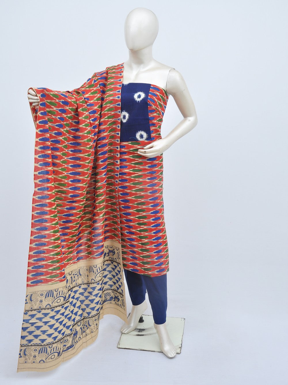 Kalamkari Ikkat Designer Dress Material [D20909099]