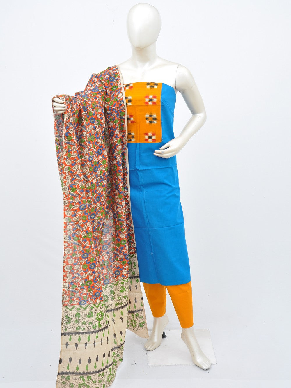 Kalamkari Ikkat Designer Dress Material [D30216032]