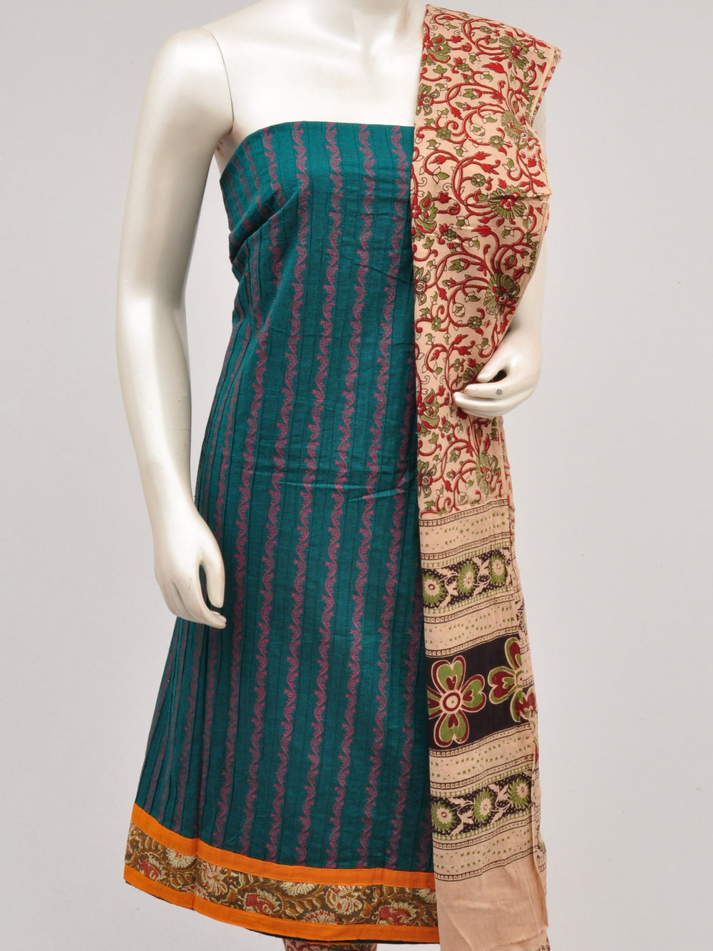 Kalamkari Designer Patch Dress Material [D61015095] - DressesForWomen.IN