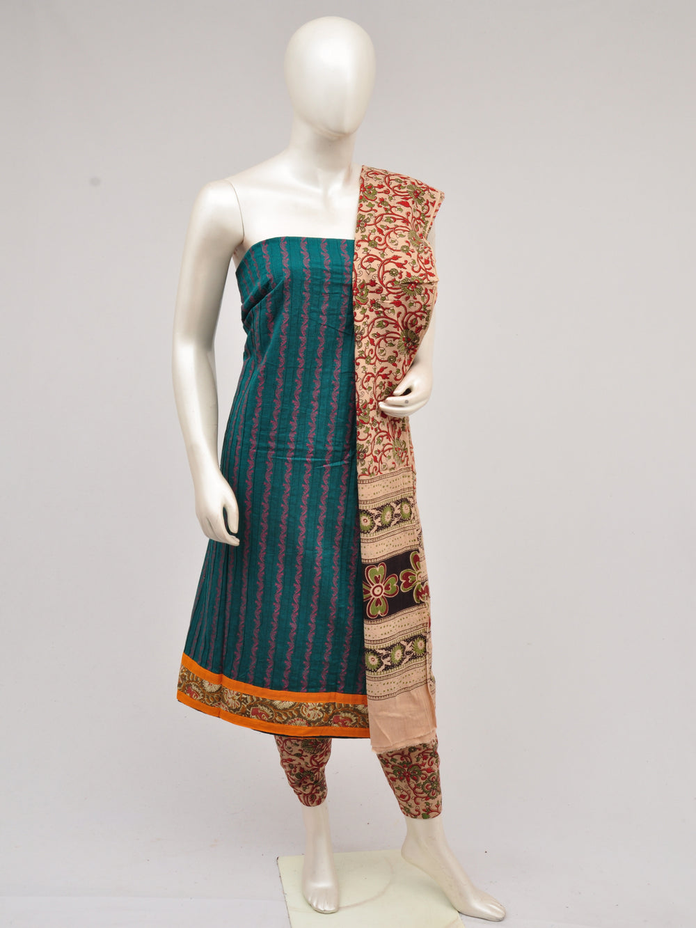 Kalamkari Designer Patch Dress Material [D61015095] - DressesForWomen.IN