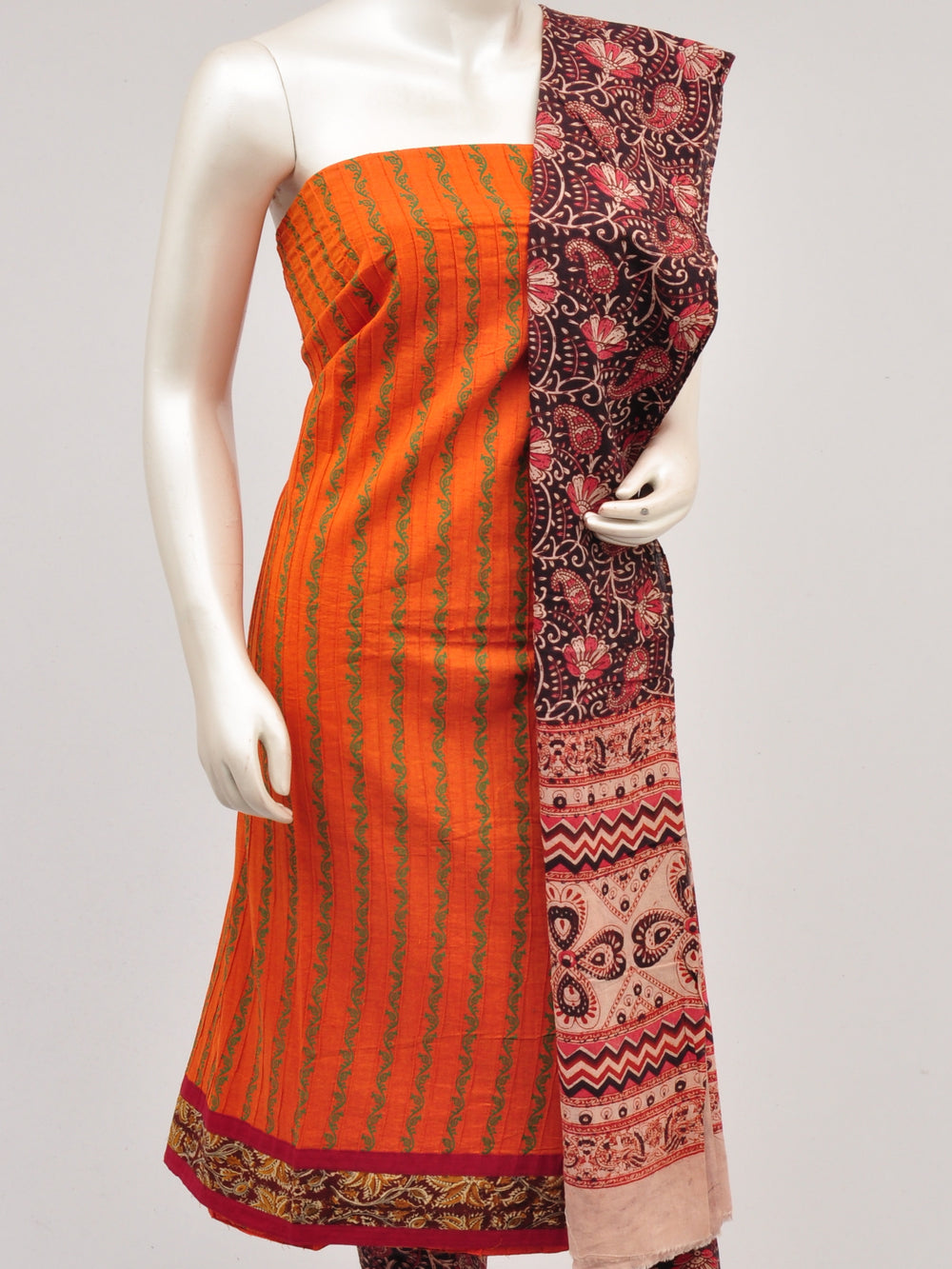 Kalamkari Designer Patch Dress Material [D61015097]