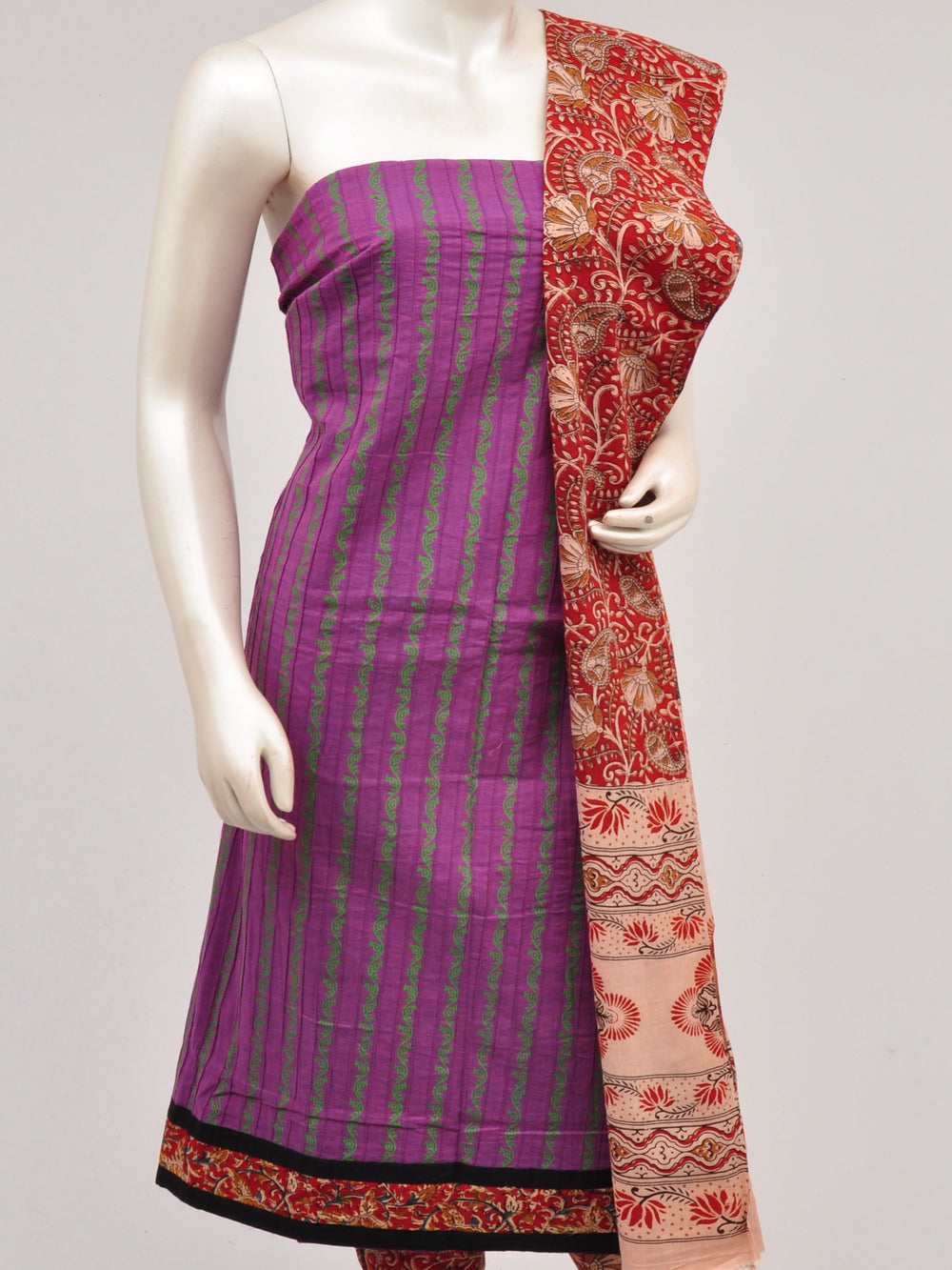 Kalamkari Designer Patch Dress Material [D61015098]