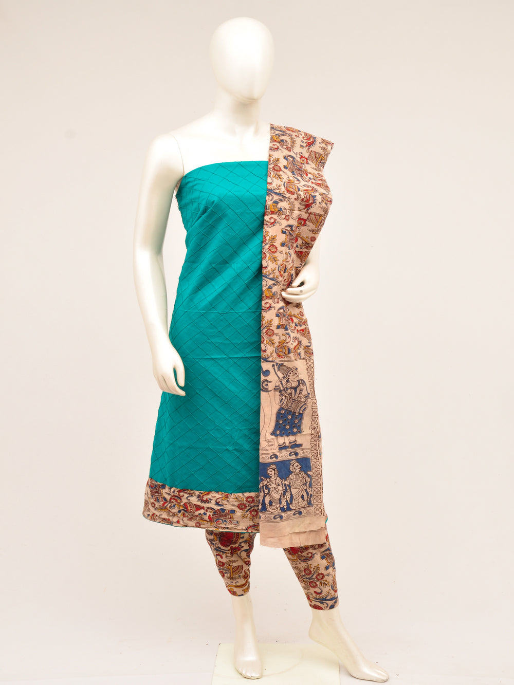 Kalamkari Designer Patch Dress Material [D61015103]