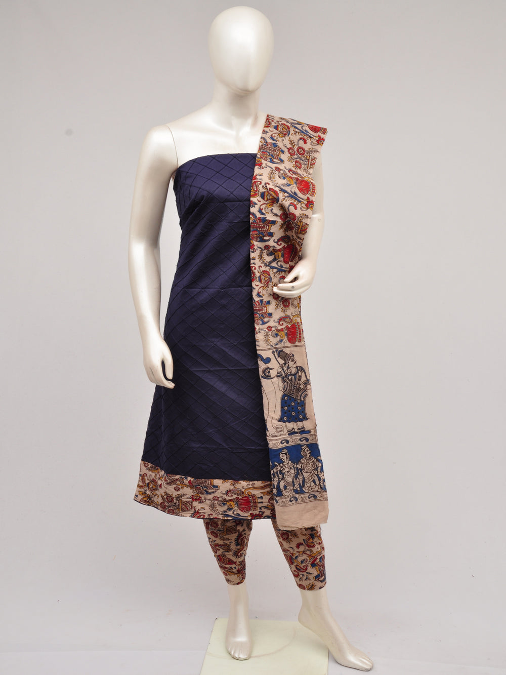 Kalamkari Designer Patch Dress Material [D61015105]
