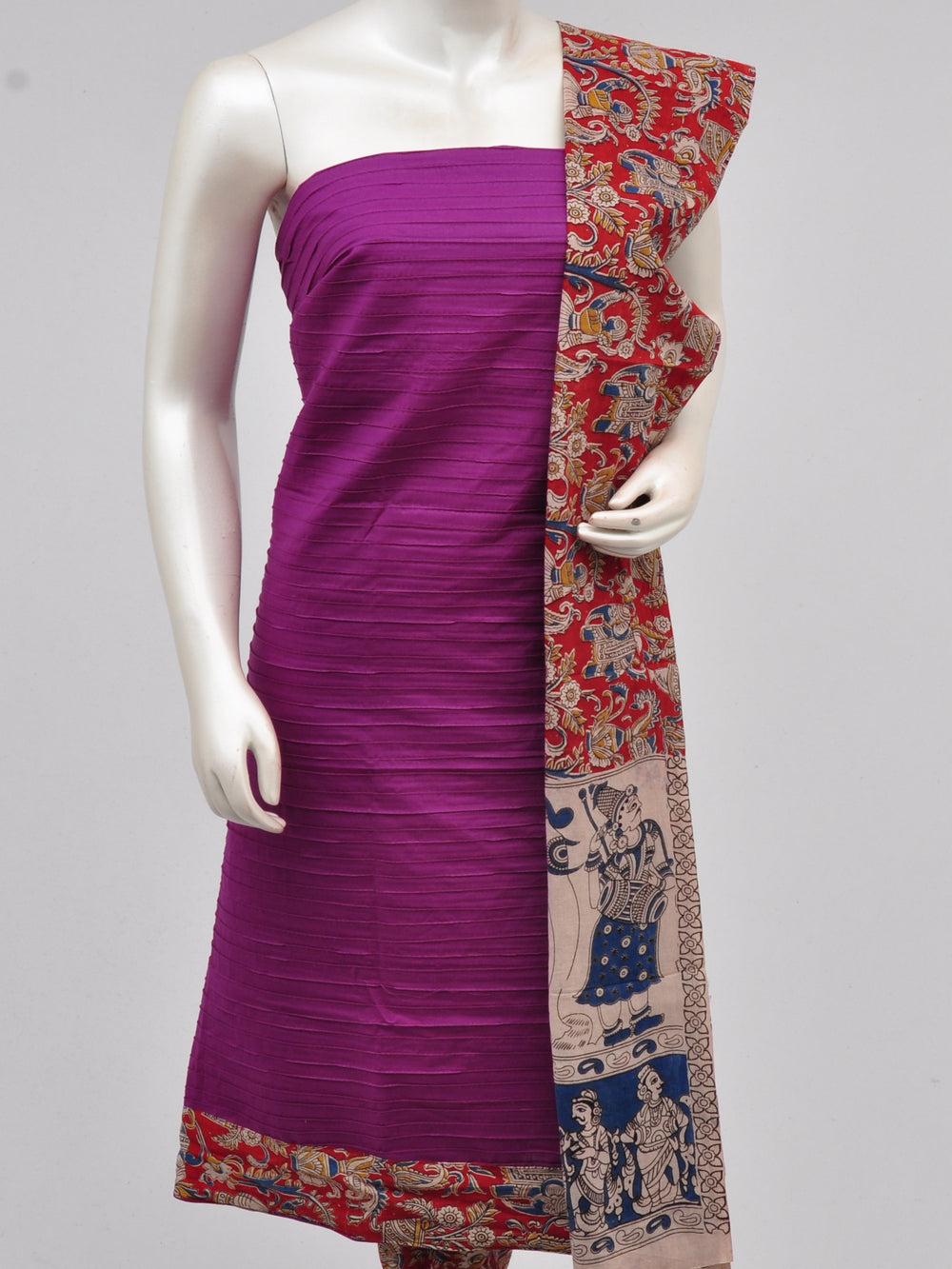 Kalamkari Designer Patch Dress Material [D61015108]