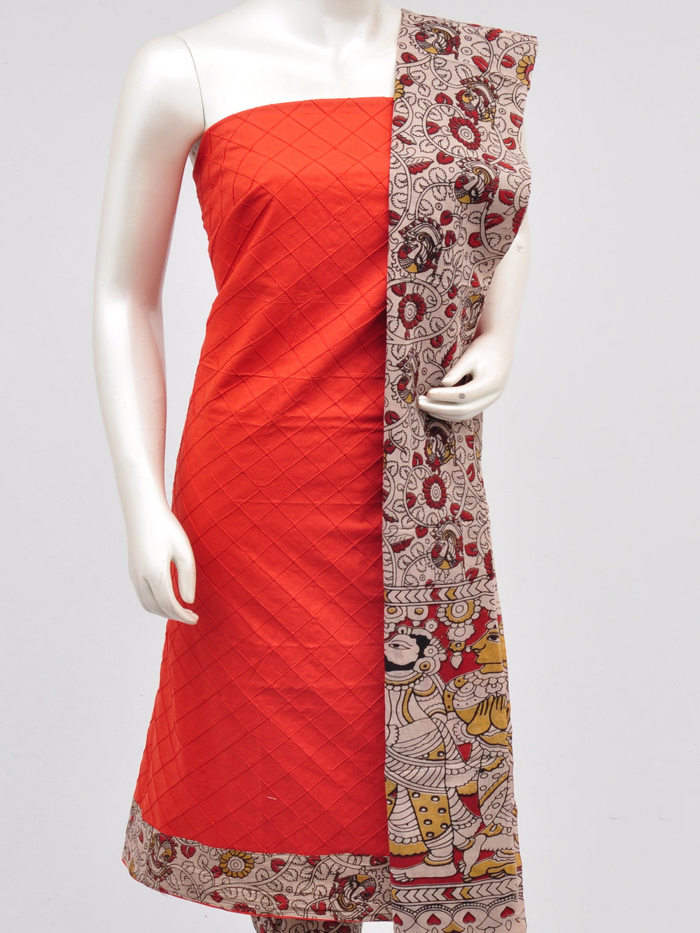 Kalamkari Designer Patch Dress Material [D61015111]