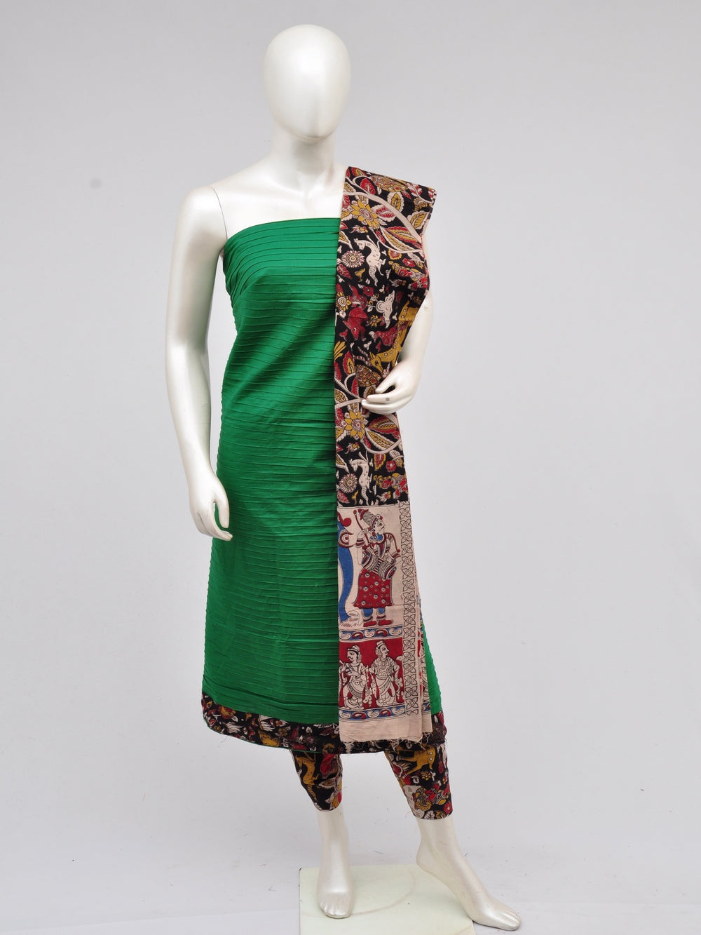 Kalamkari Designer Patch Dress Material [D61015113]
