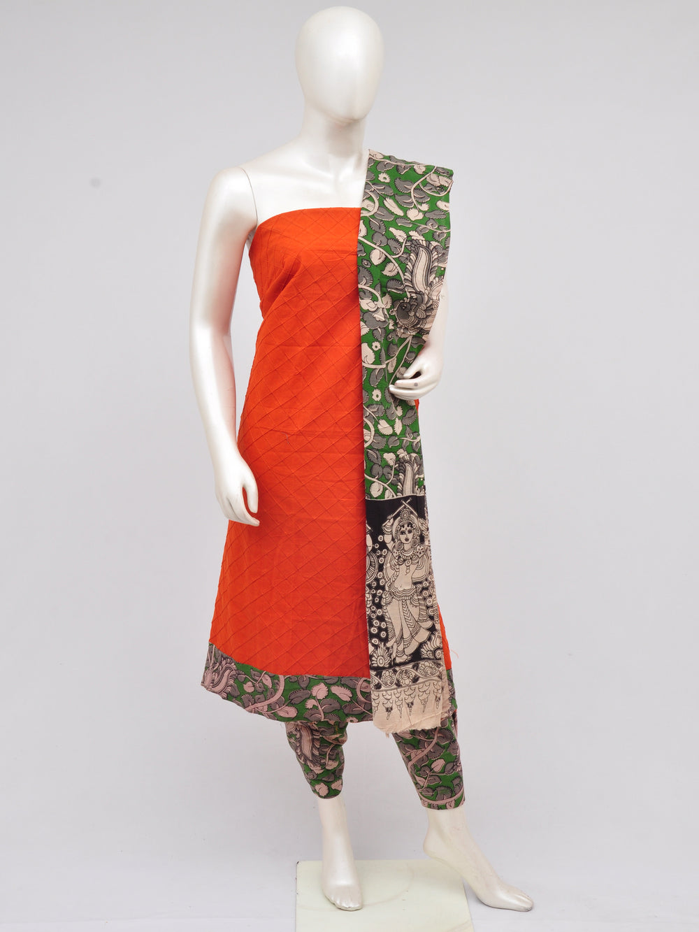 Kalamkari Designer Patch Dress Material [D61118003]