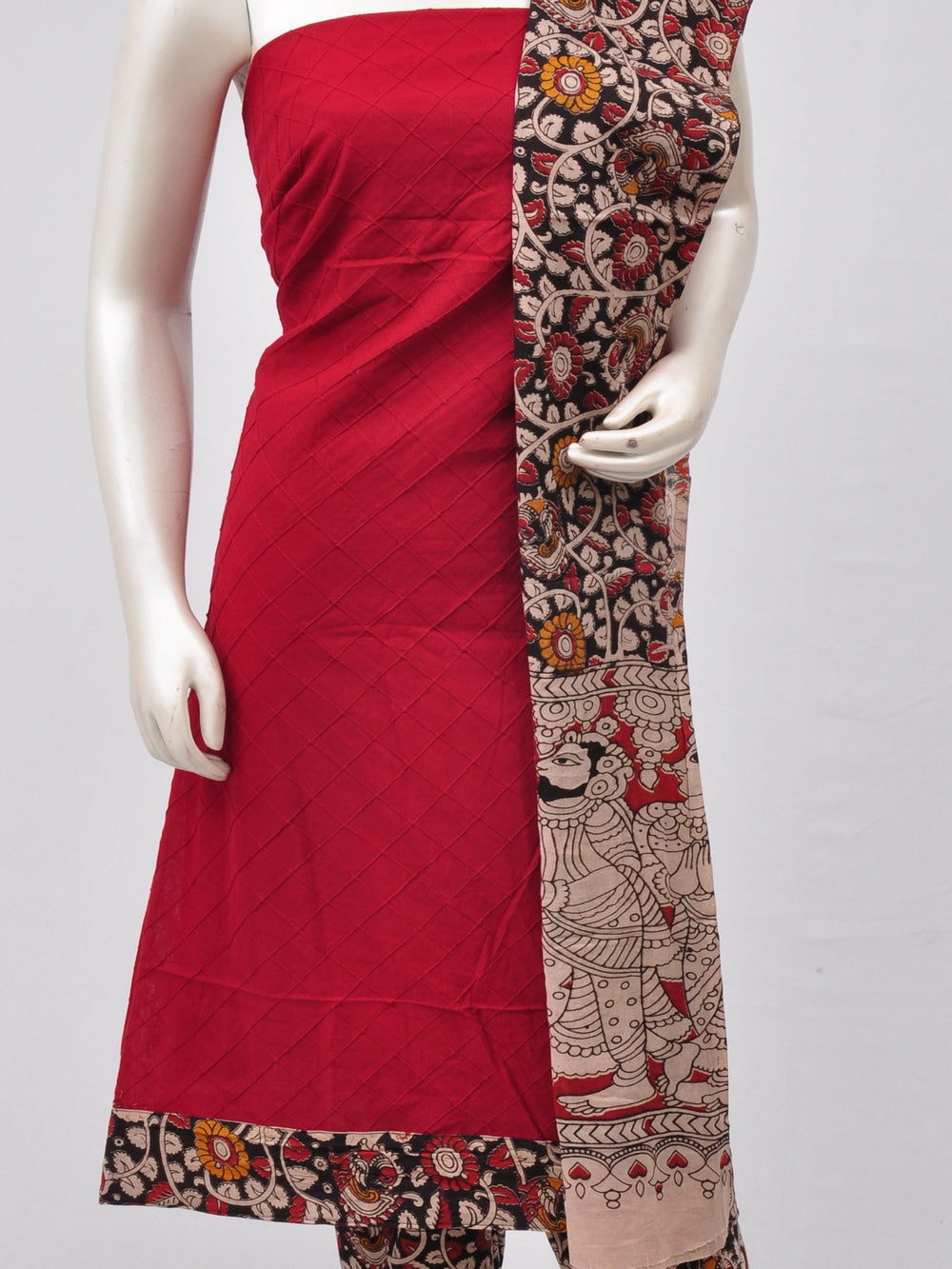 Kalamkari Designer Patch Dress Material [D70313027] - DressesForWomen.IN