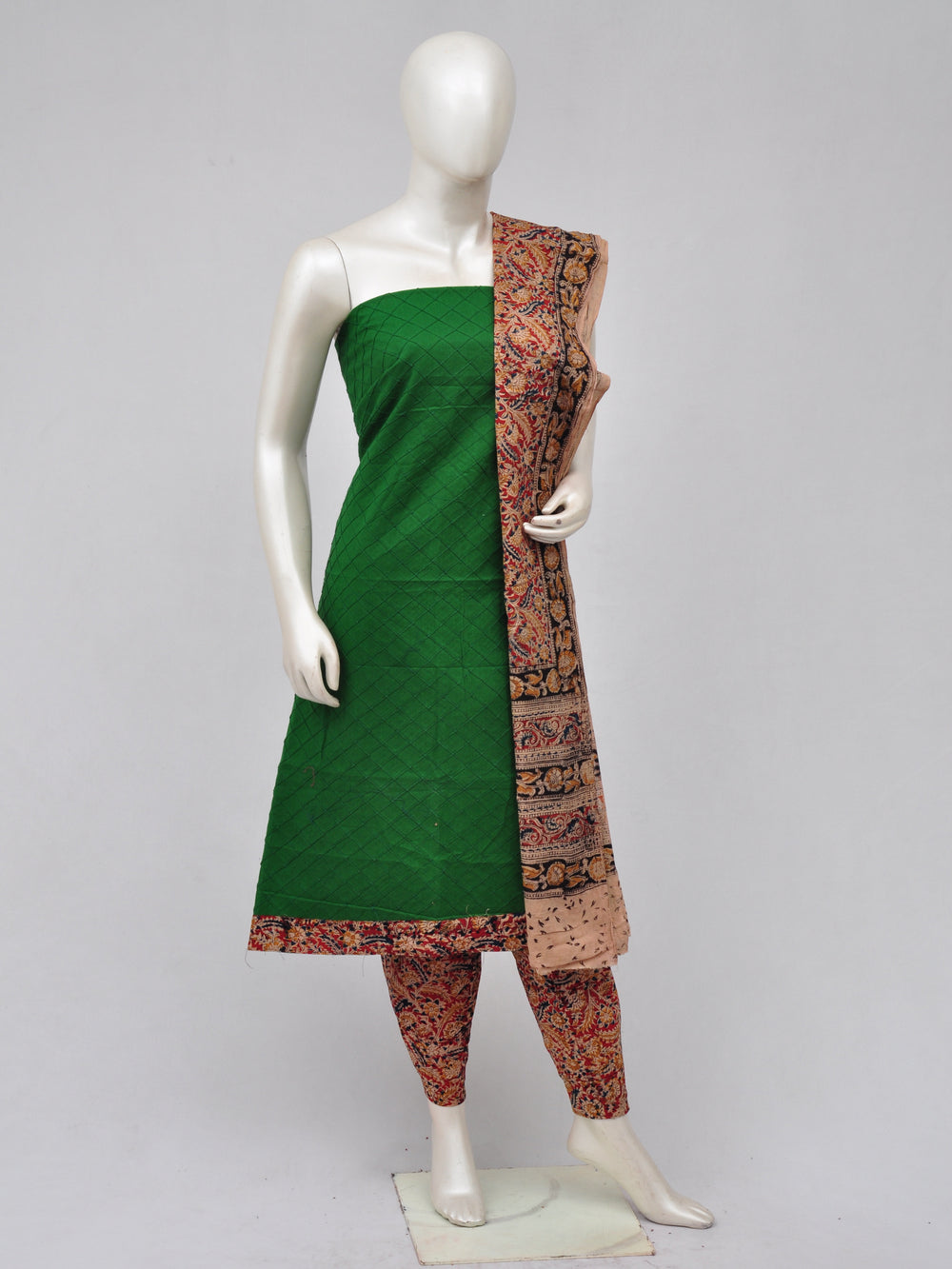 Kalamkari Designer Patch Dress Material [D70328120] - DressesForWomen.IN