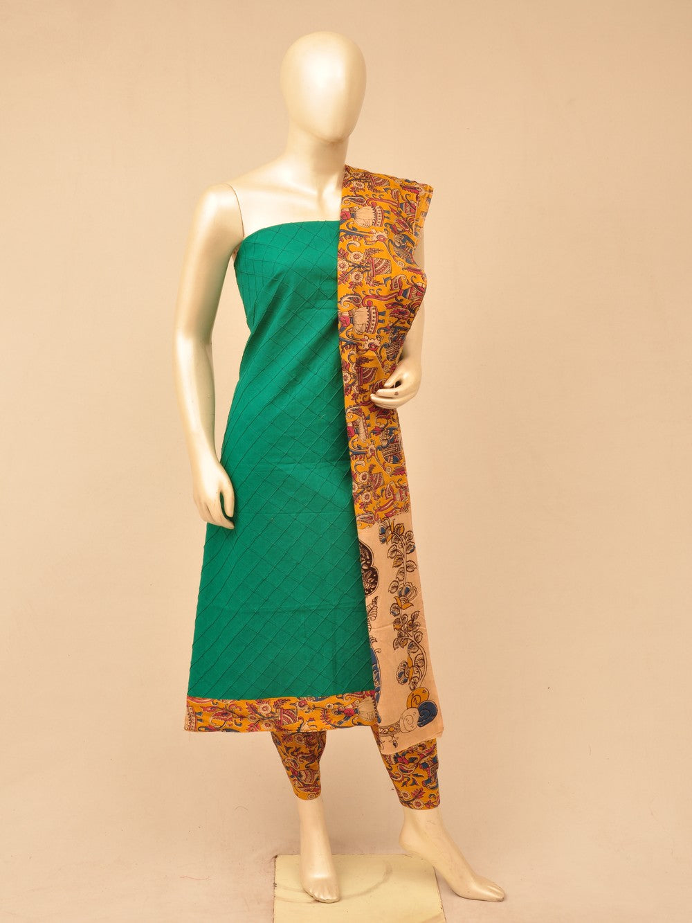 Kalamkari Designer Patch Dress Material  D70526045]