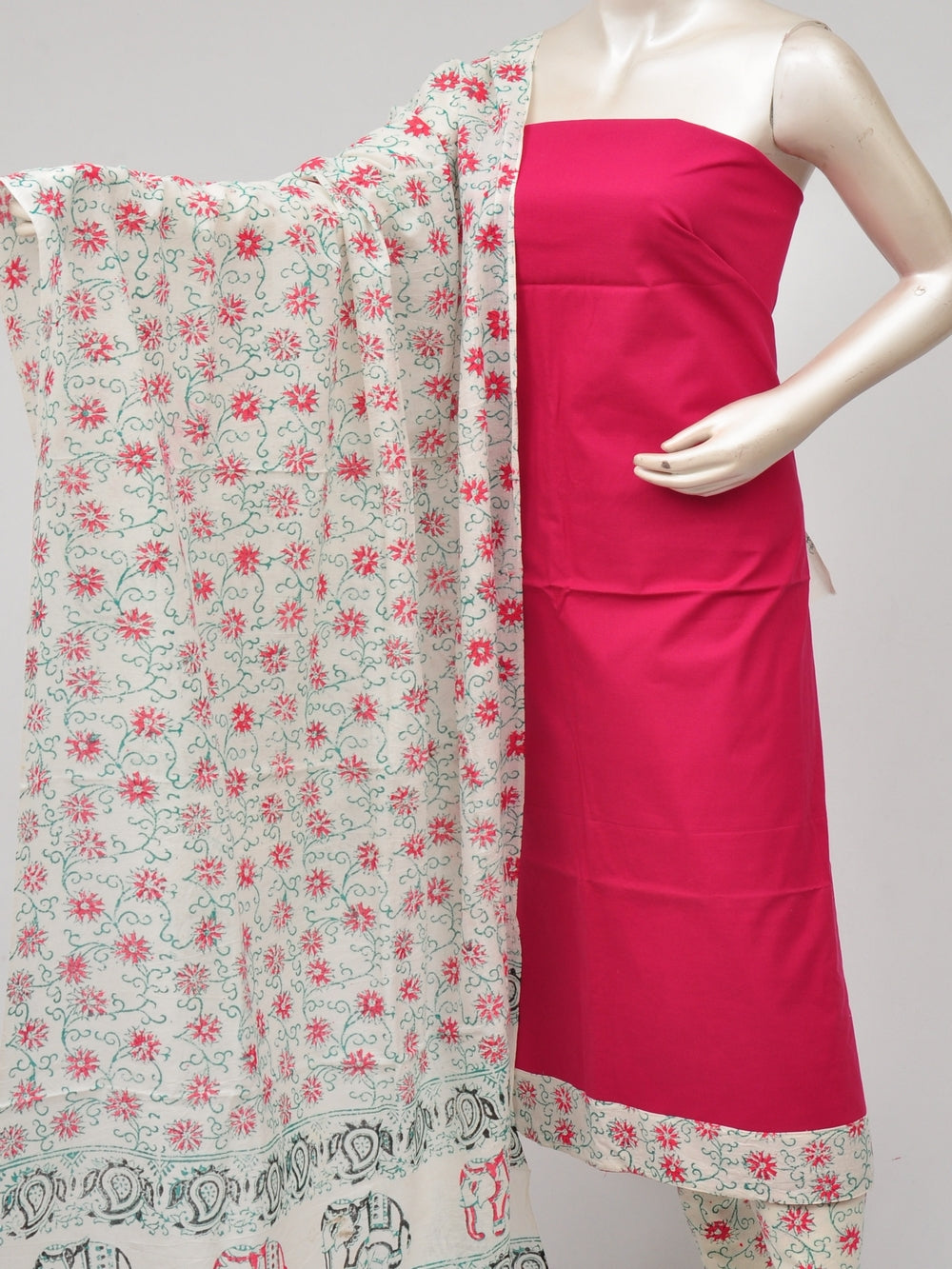 Kalamkari Designer Patch Dress Material  [D71108089]