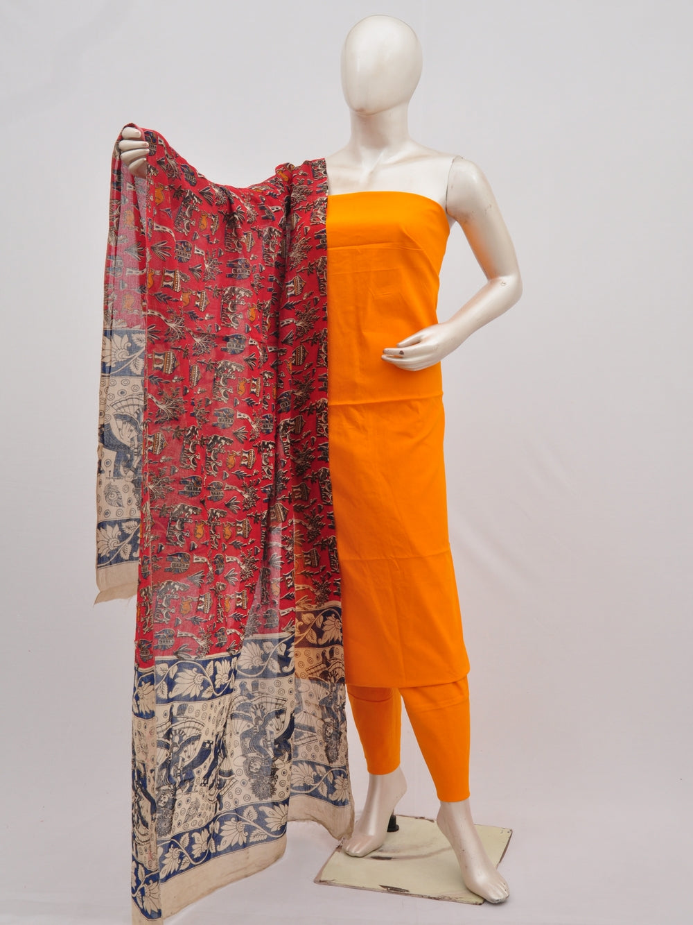Kalamkari Dupatta Dress Material [D90223021] - DressesForWomen.IN
