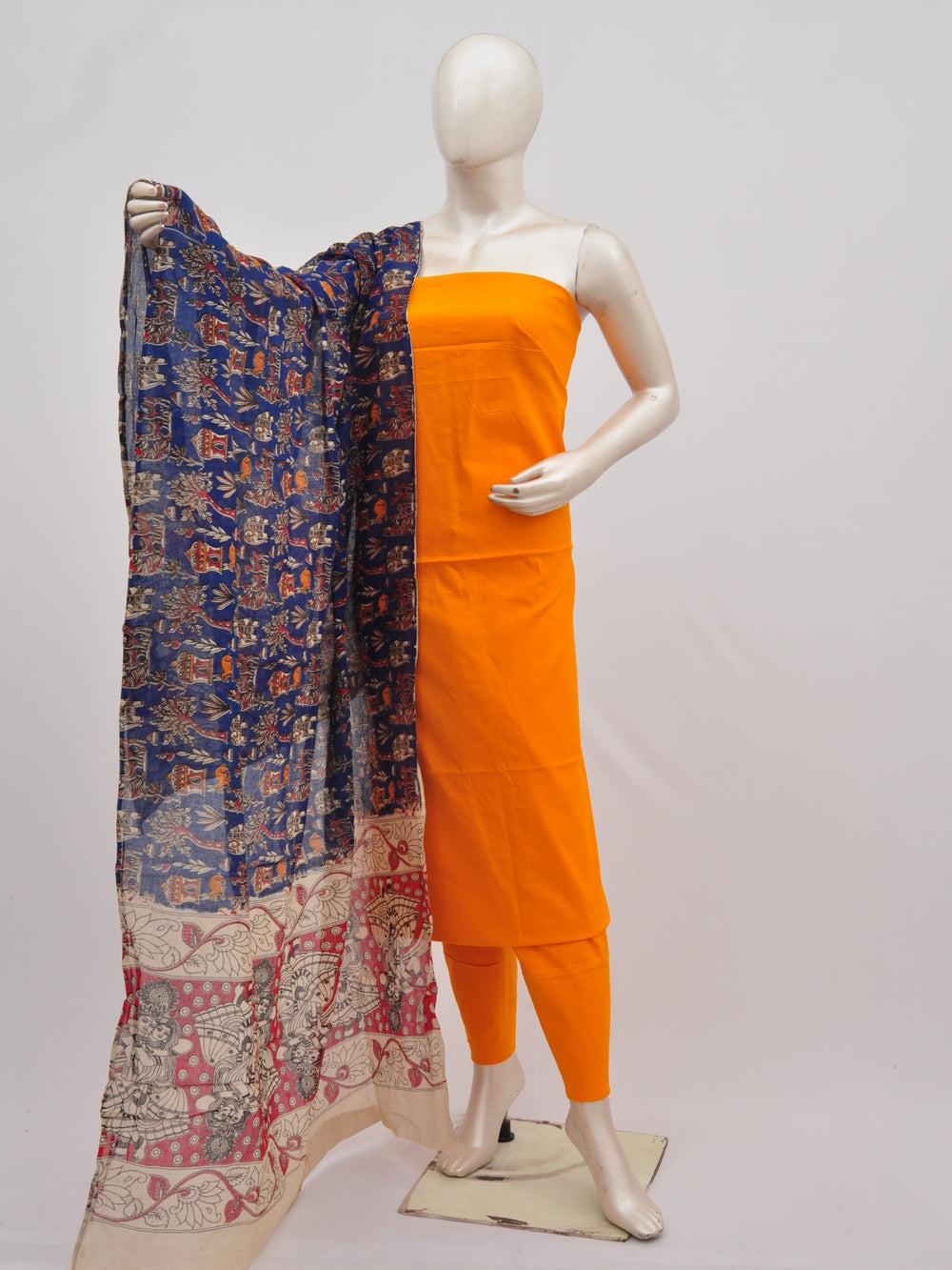 Kalamkari Dupatta Dress Material [D90223023] - DressesForWomen.IN