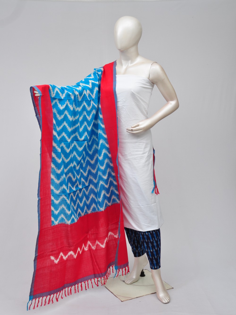 Pochampally Double Ikkat Designer Dress Material [D70828040]