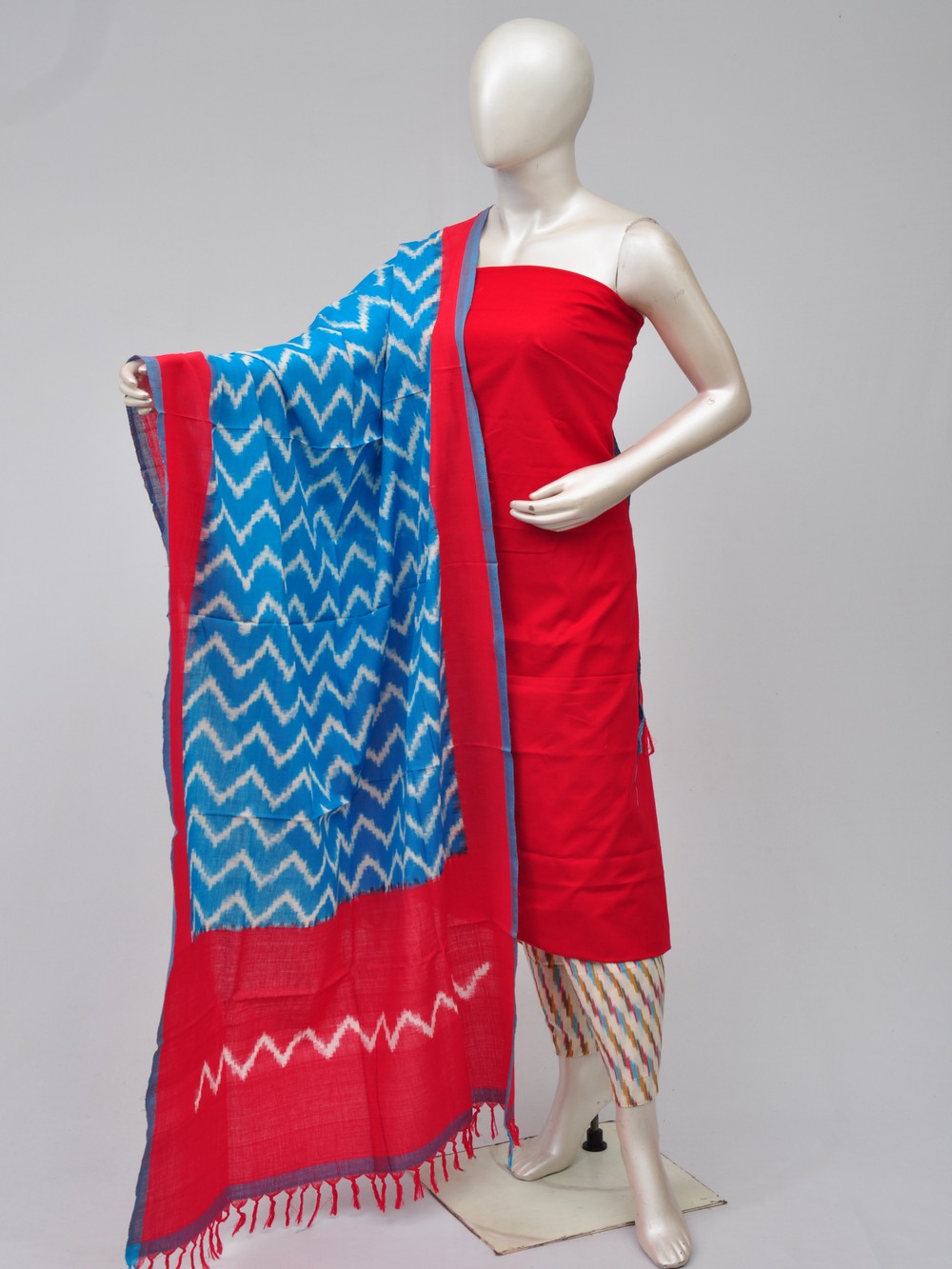 Pochampally Double Ikkat Designer Dress Material [D70828048]