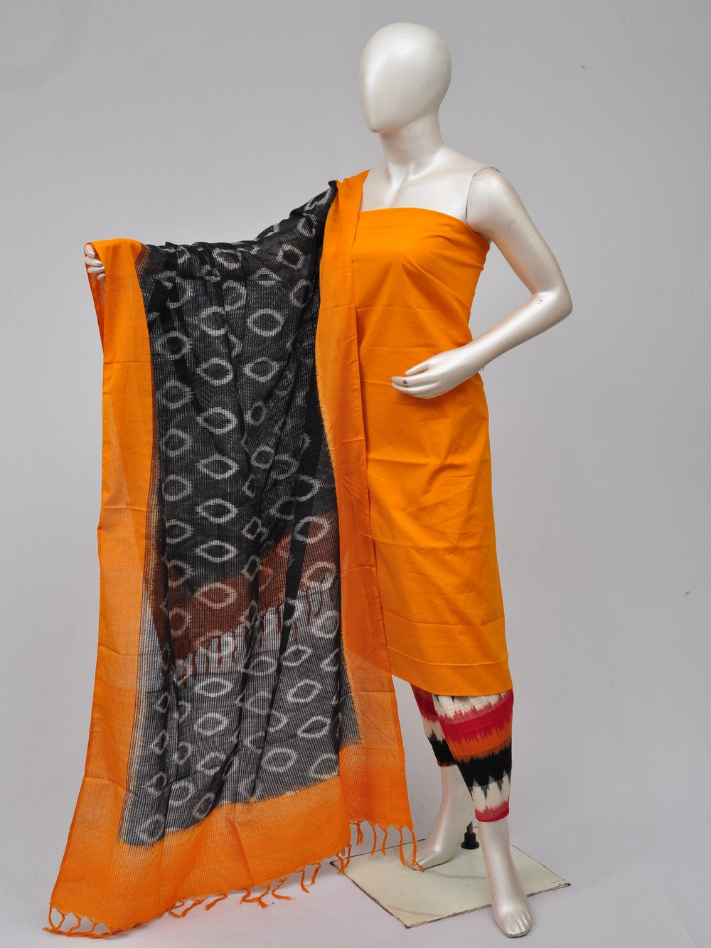 Pochampally Double Ikkat Designer Dress Material [D70828053]