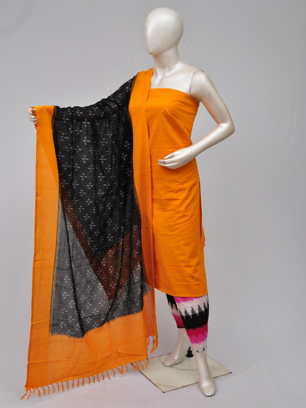 Pochampally Double Ikkat Designer Dress Material [D70828055]