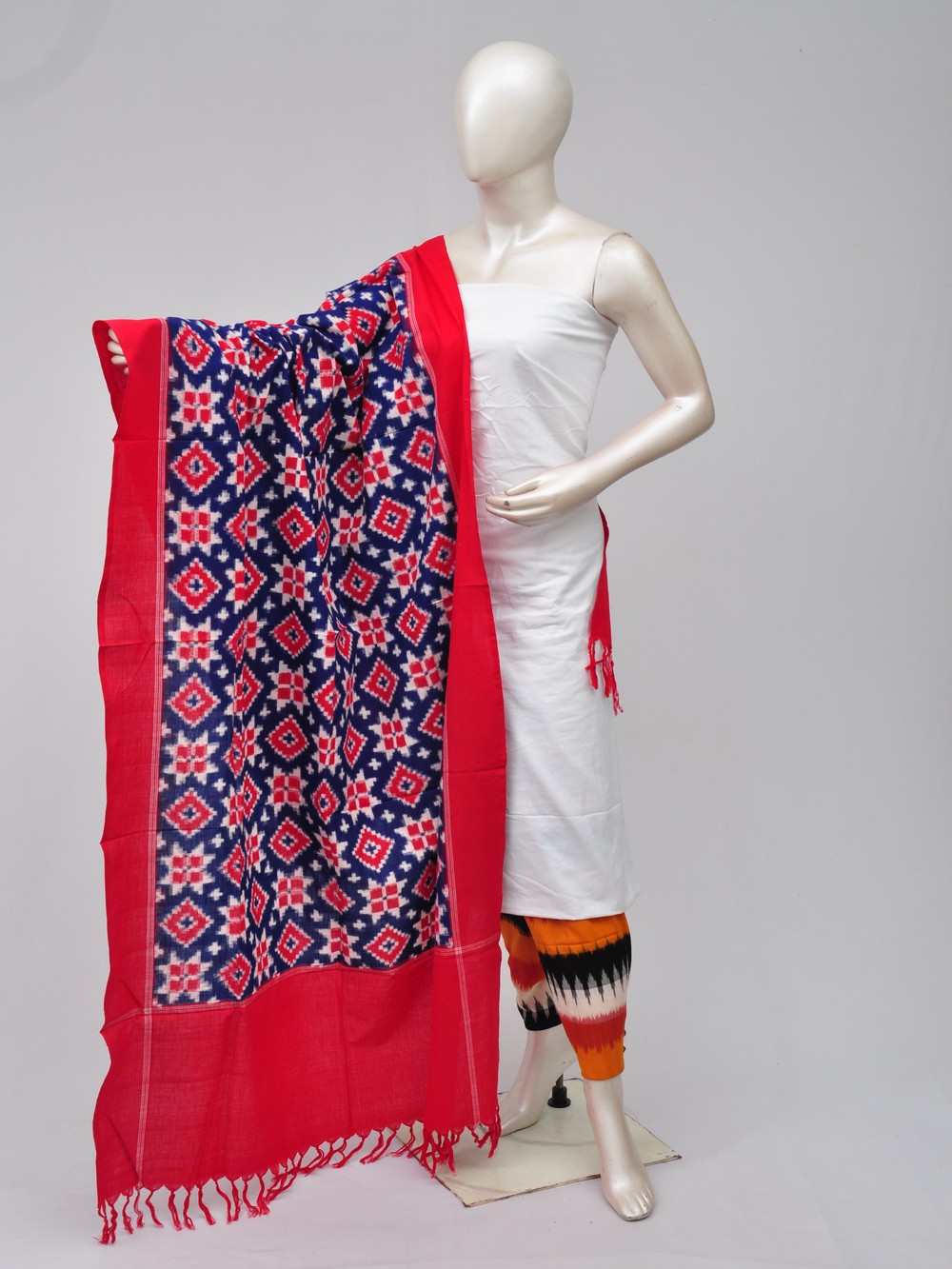 Pochampally Double Ikkat Designer Dress Material [D70828064]
