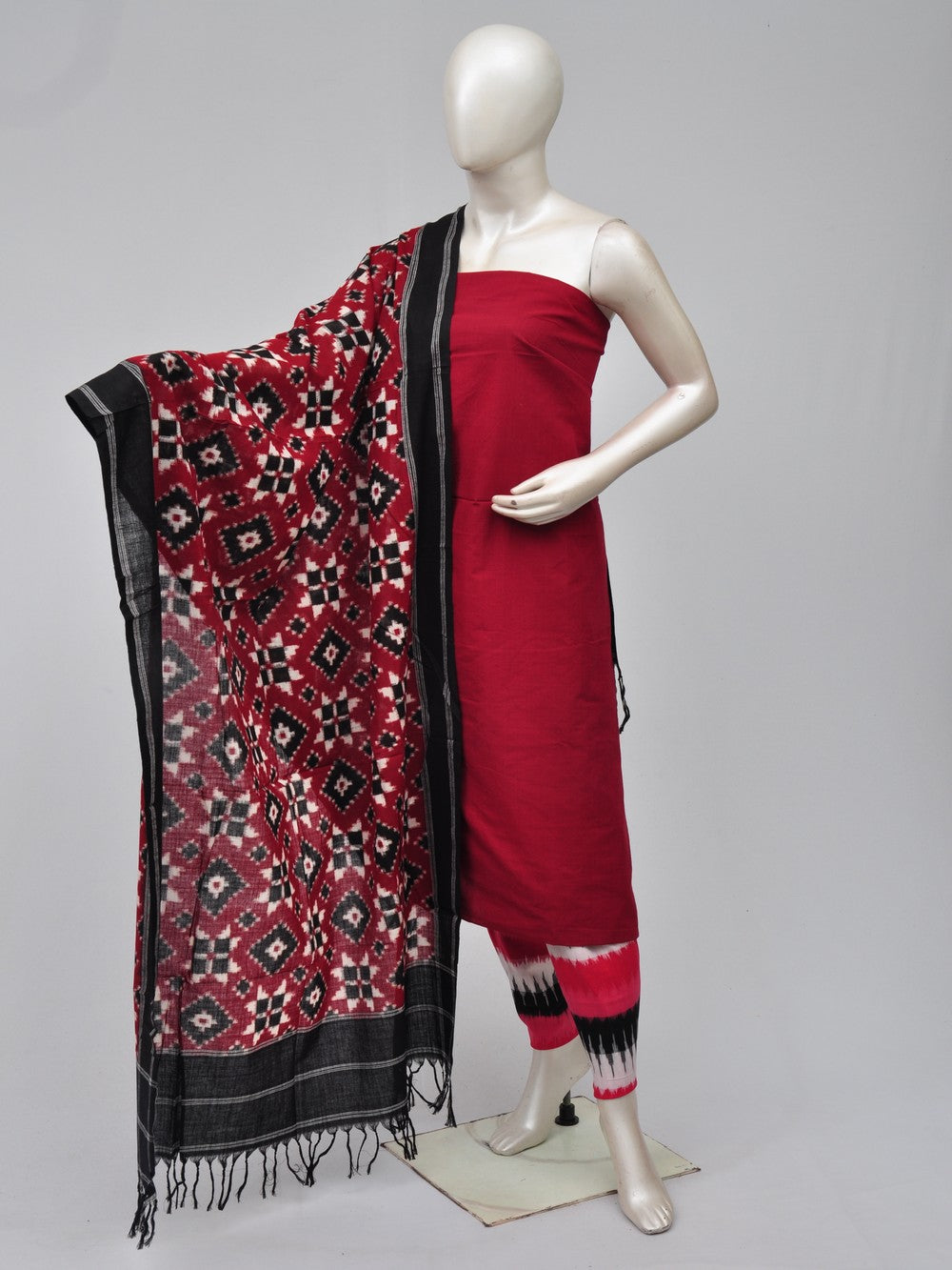 Pochampally Double Ikkat Designer Dress Material [D70828072]