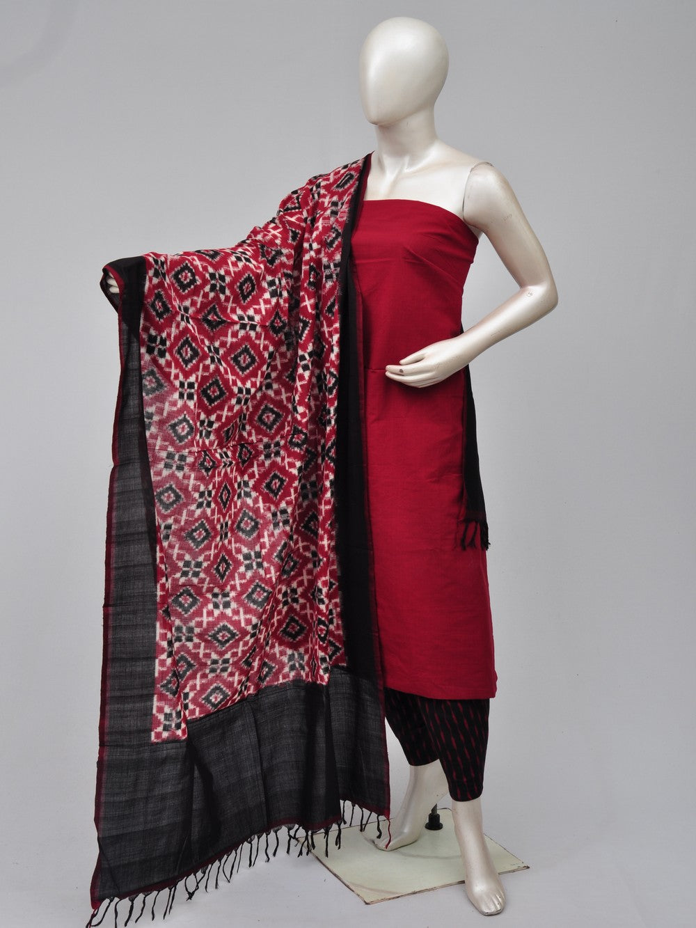 Pochampally Double Ikkat Designer Dress Material [D70828073]