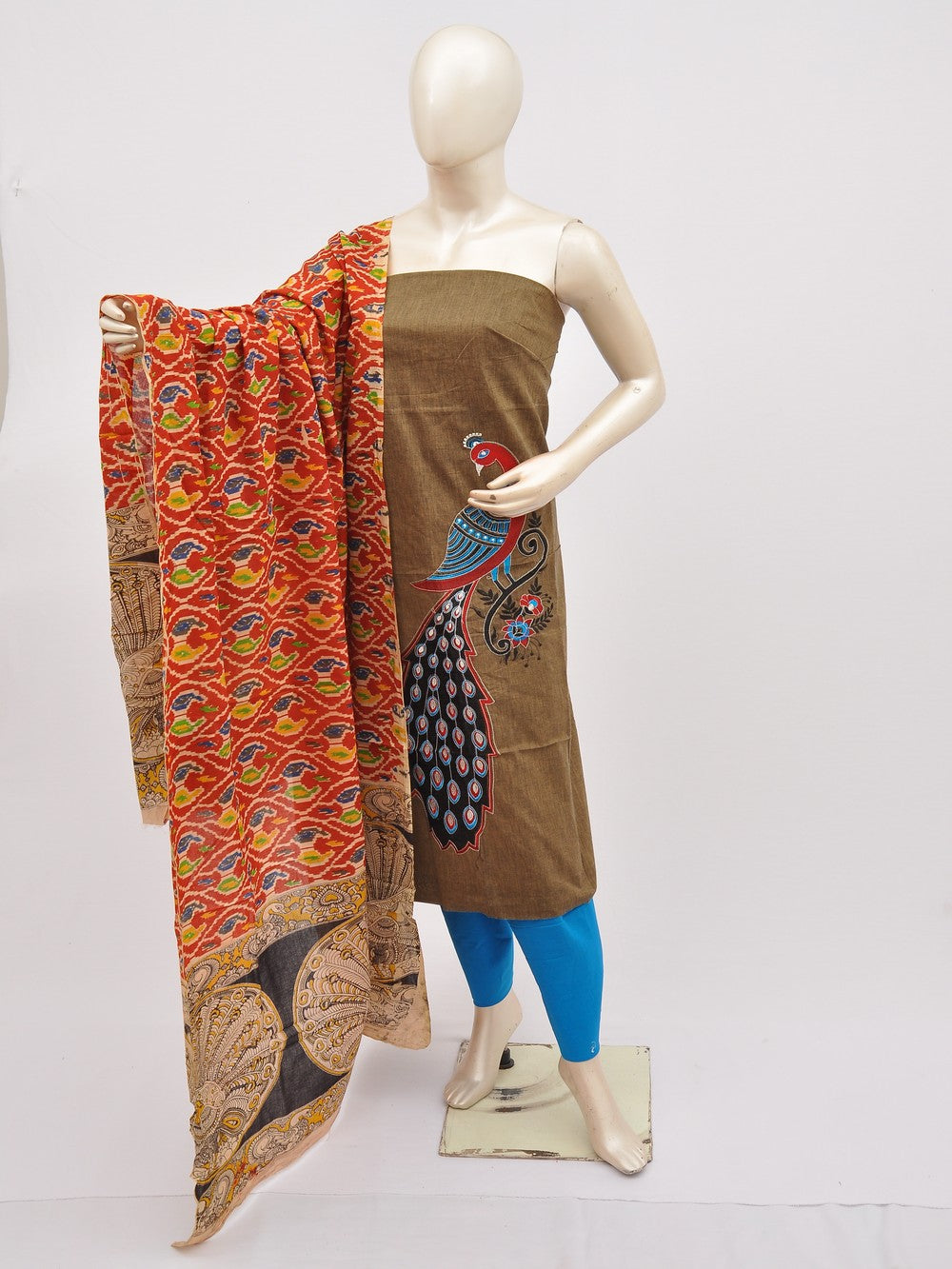 Kalamkari Doll Drop Designer Dress Material [D10330003]
