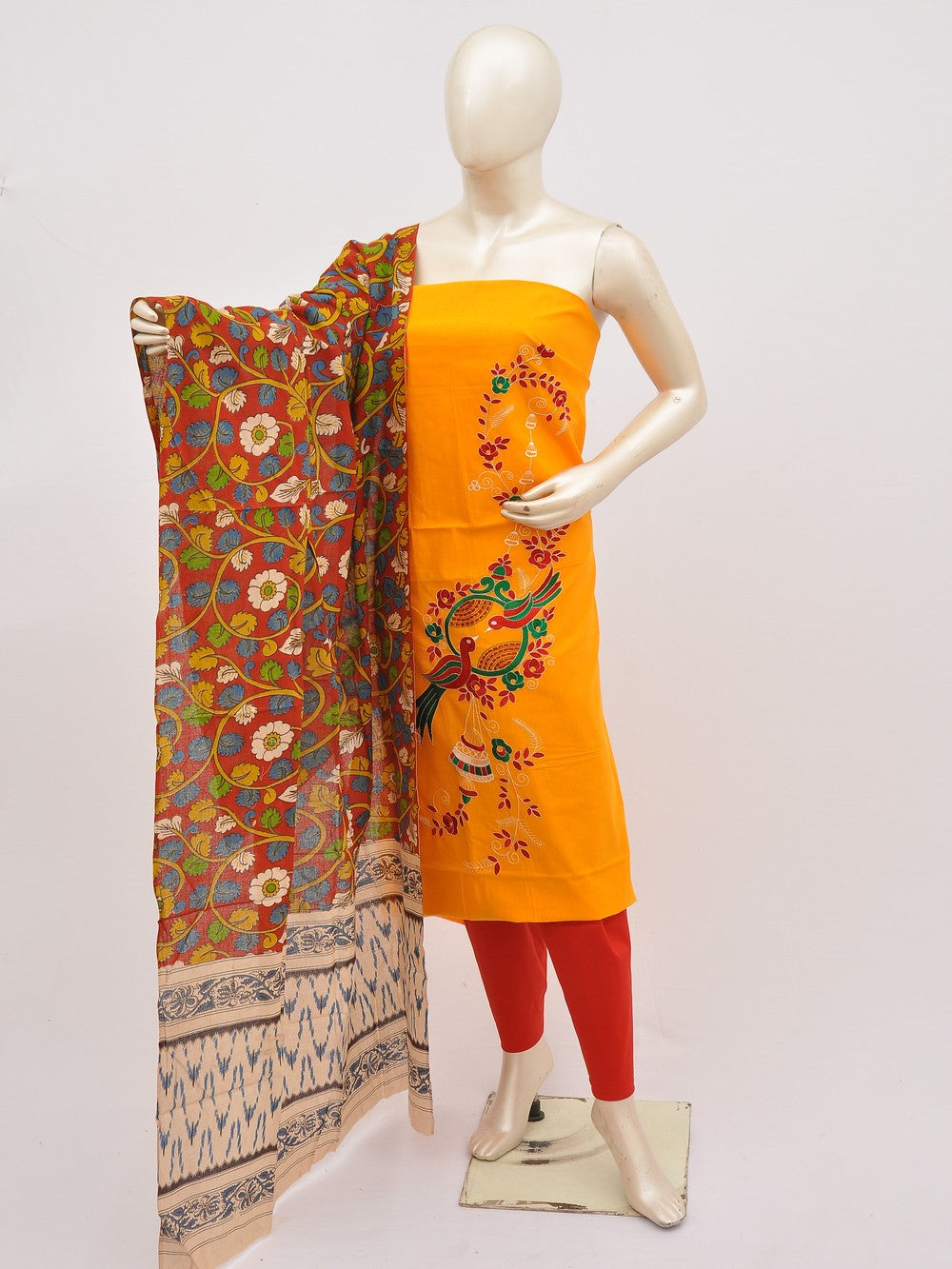 Kalamkari Doll Drop Designer Dress Material [D10330011]