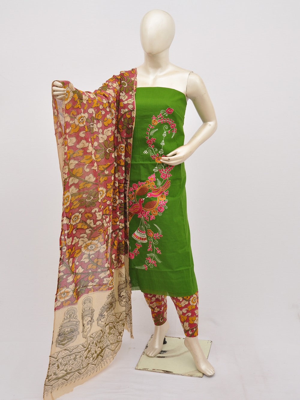 Kalamkari Doll Drop Designer Dress Material [D10330043]
