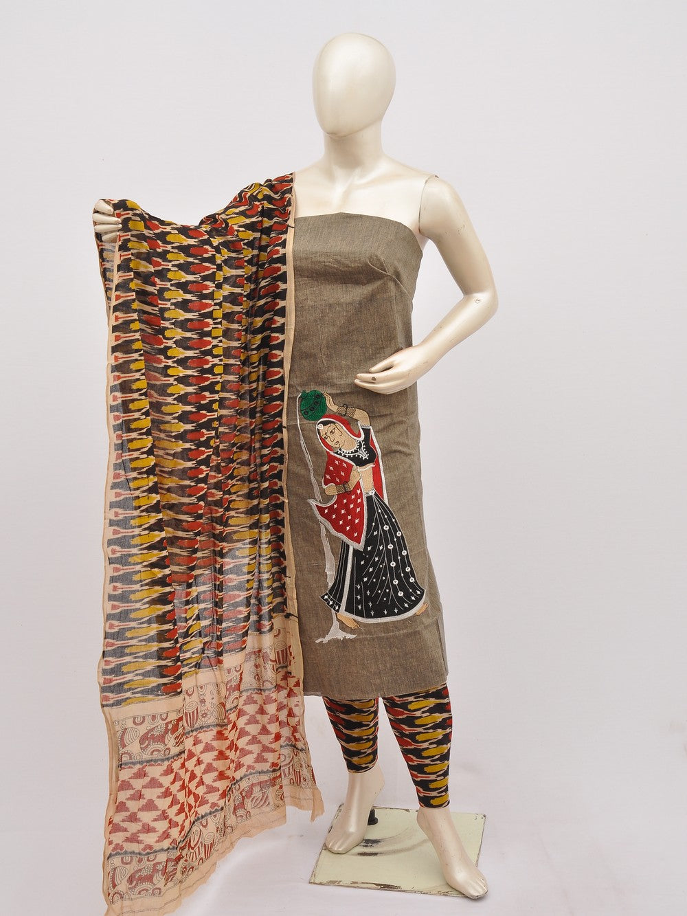 Kalamkari Doll Drop Designer Dress Material [D10330047]