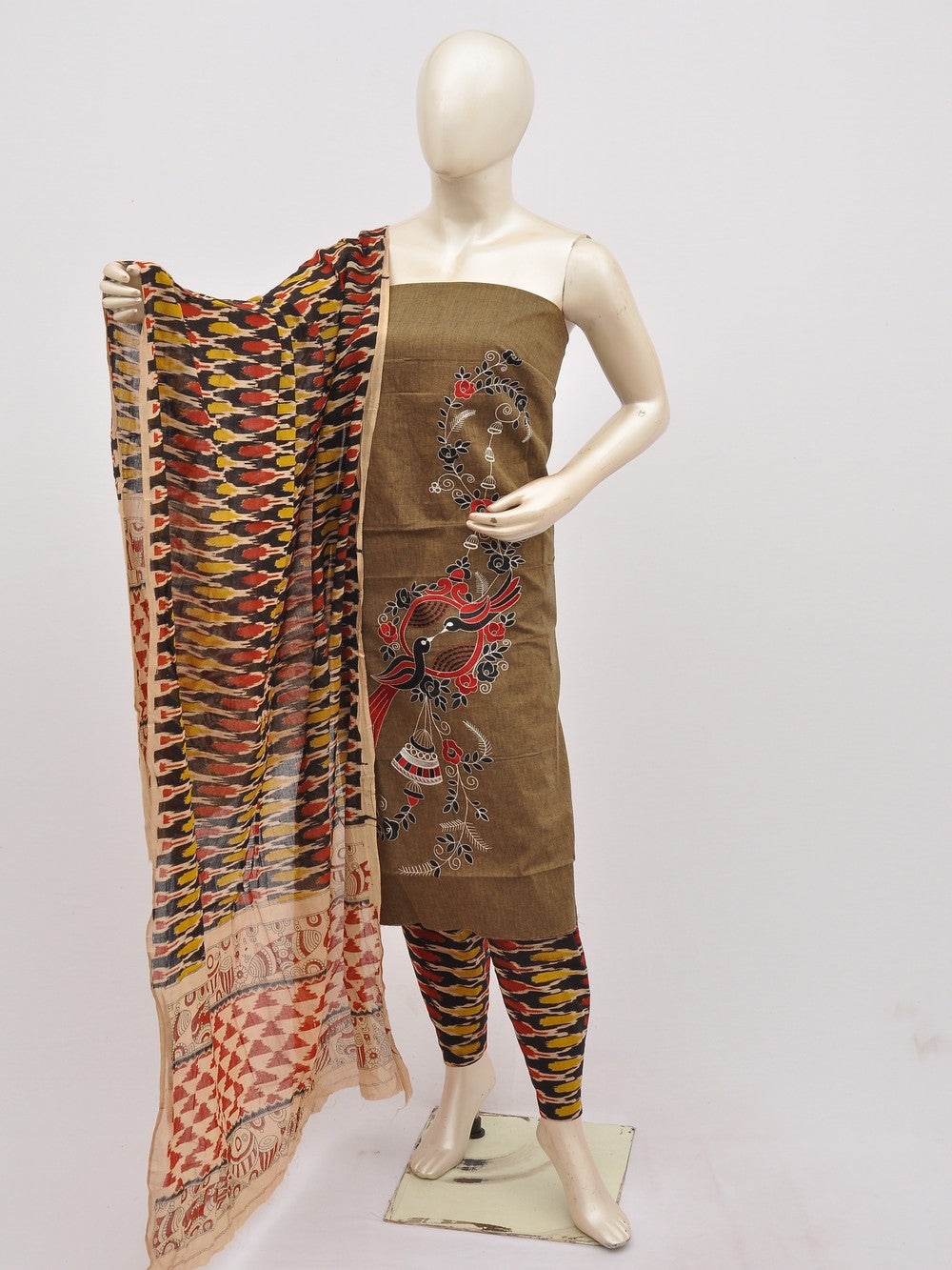 Kalamkari Doll Drop Designer Dress Material [D10330048]