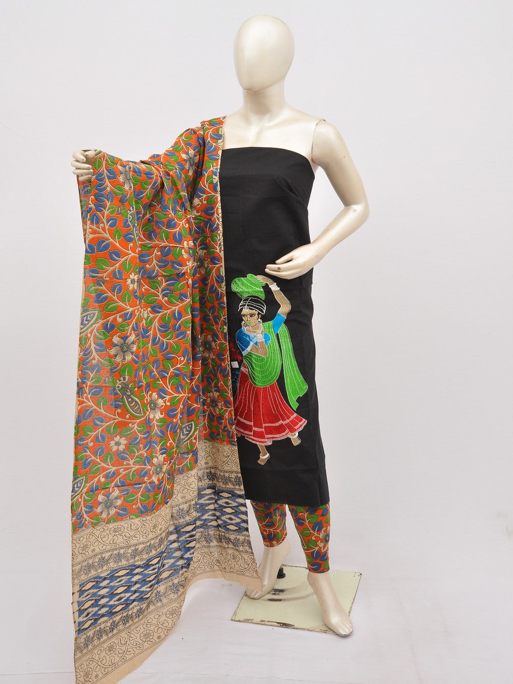 Kalamkari Doll Drop Designer Dress Material [D10330051]