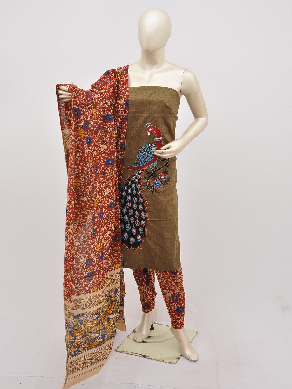 Kalamkari Doll Drop Designer Dress Material [D10330054]