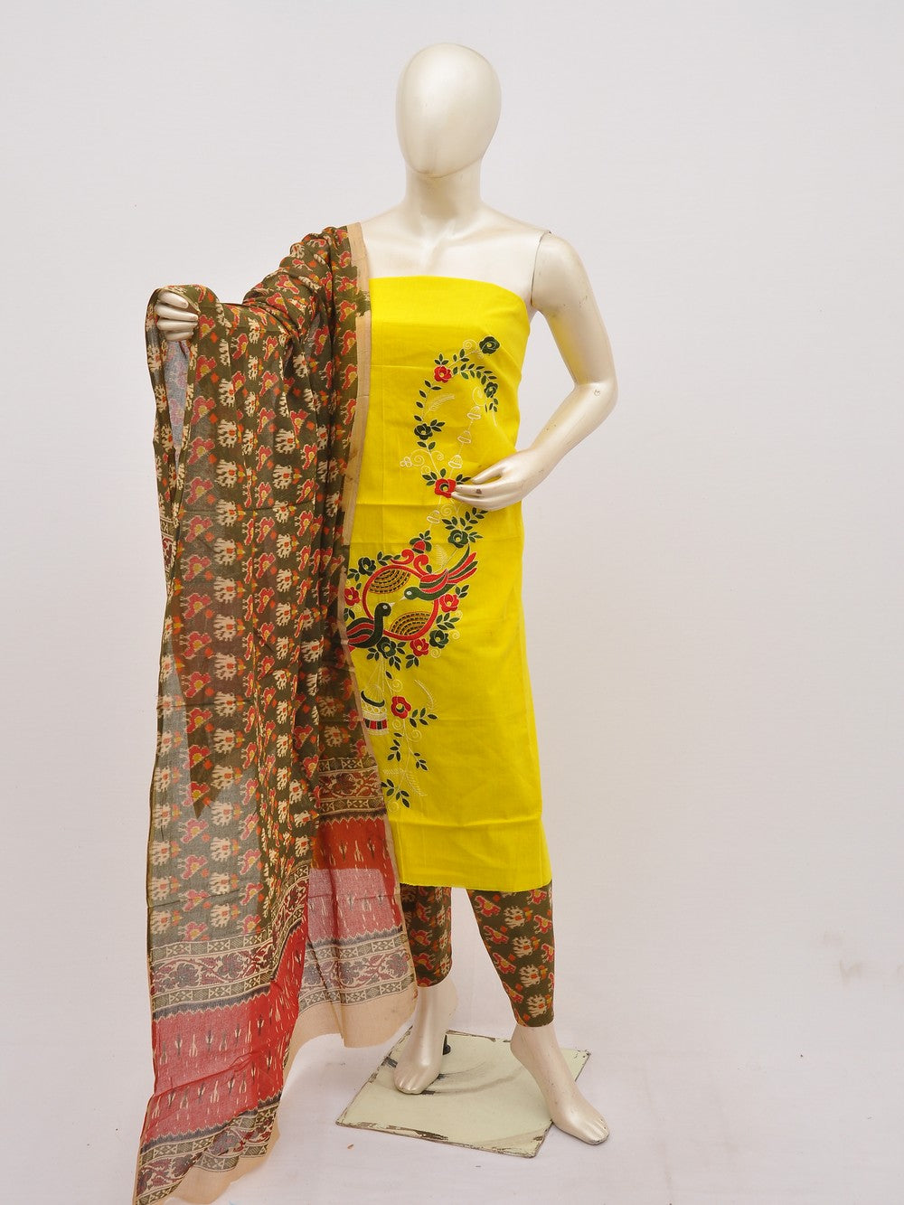 Kalamkari Doll Drop Designer Dress Material [D10330055]