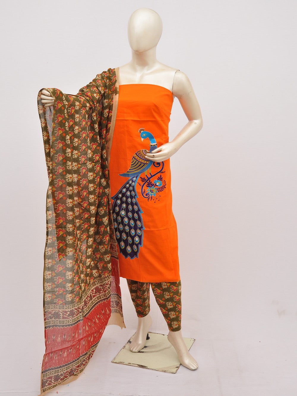 Kalamkari Doll Drop Designer Dress Material [D10330056]