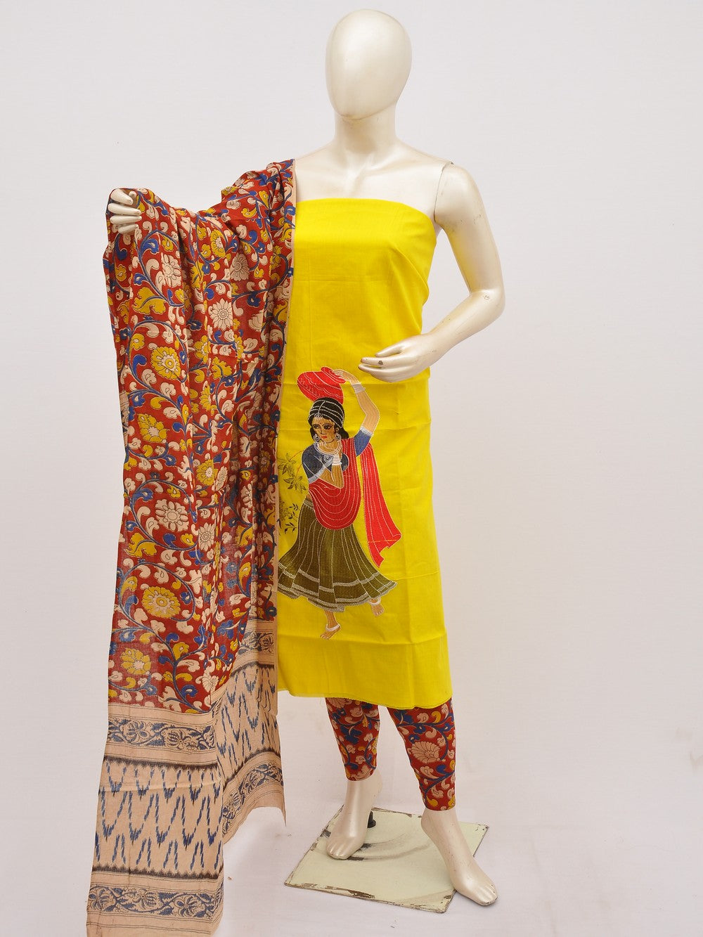 Kalamkari Doll Drop Designer Dress Material [D10330057]