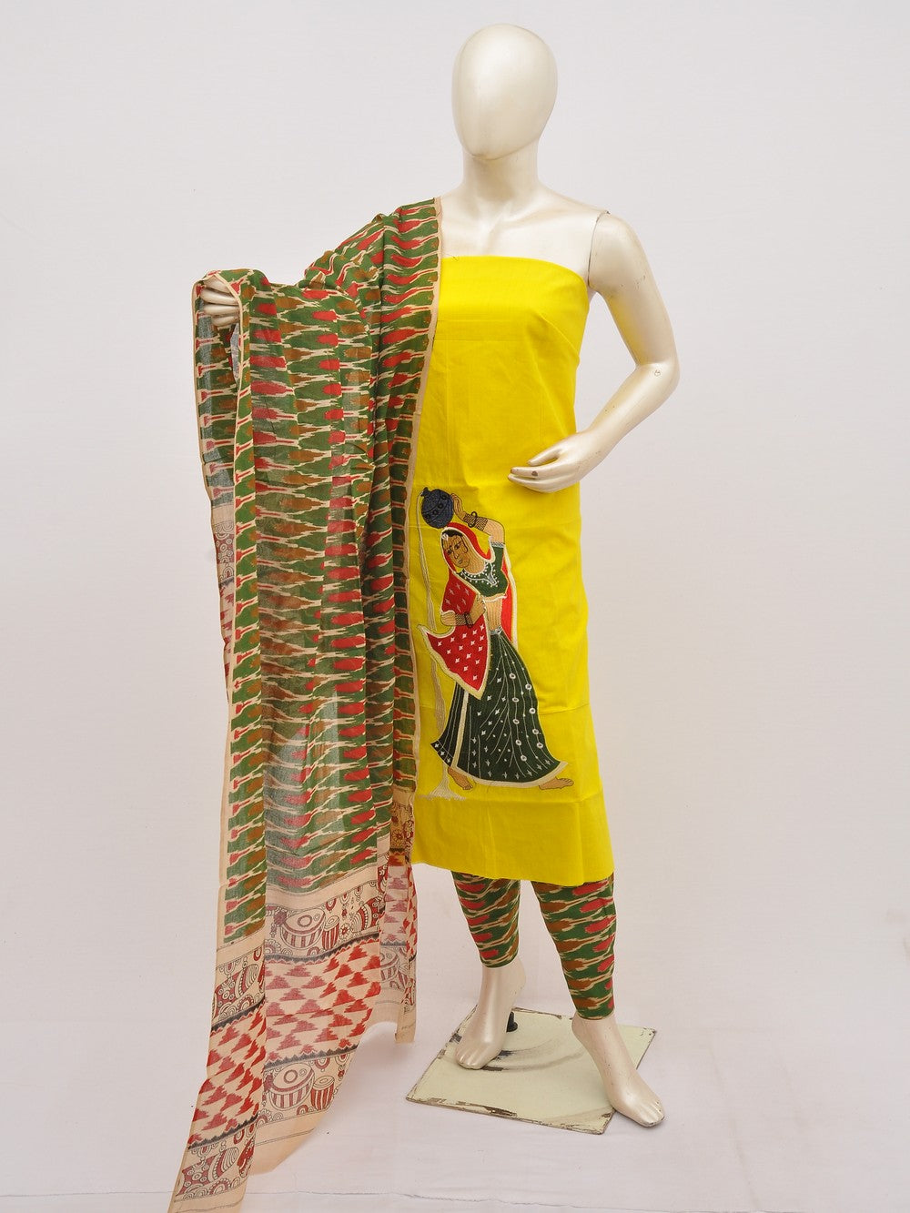 Kalamkari Doll Drop Designer Dress Material [D10330059]