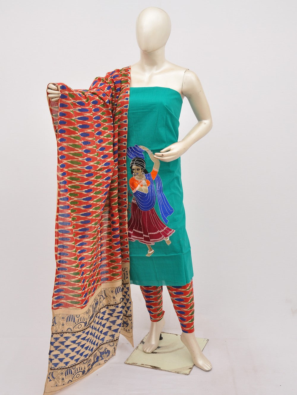 Kalamkari Doll Drop Designer Dress Material [D10330065]