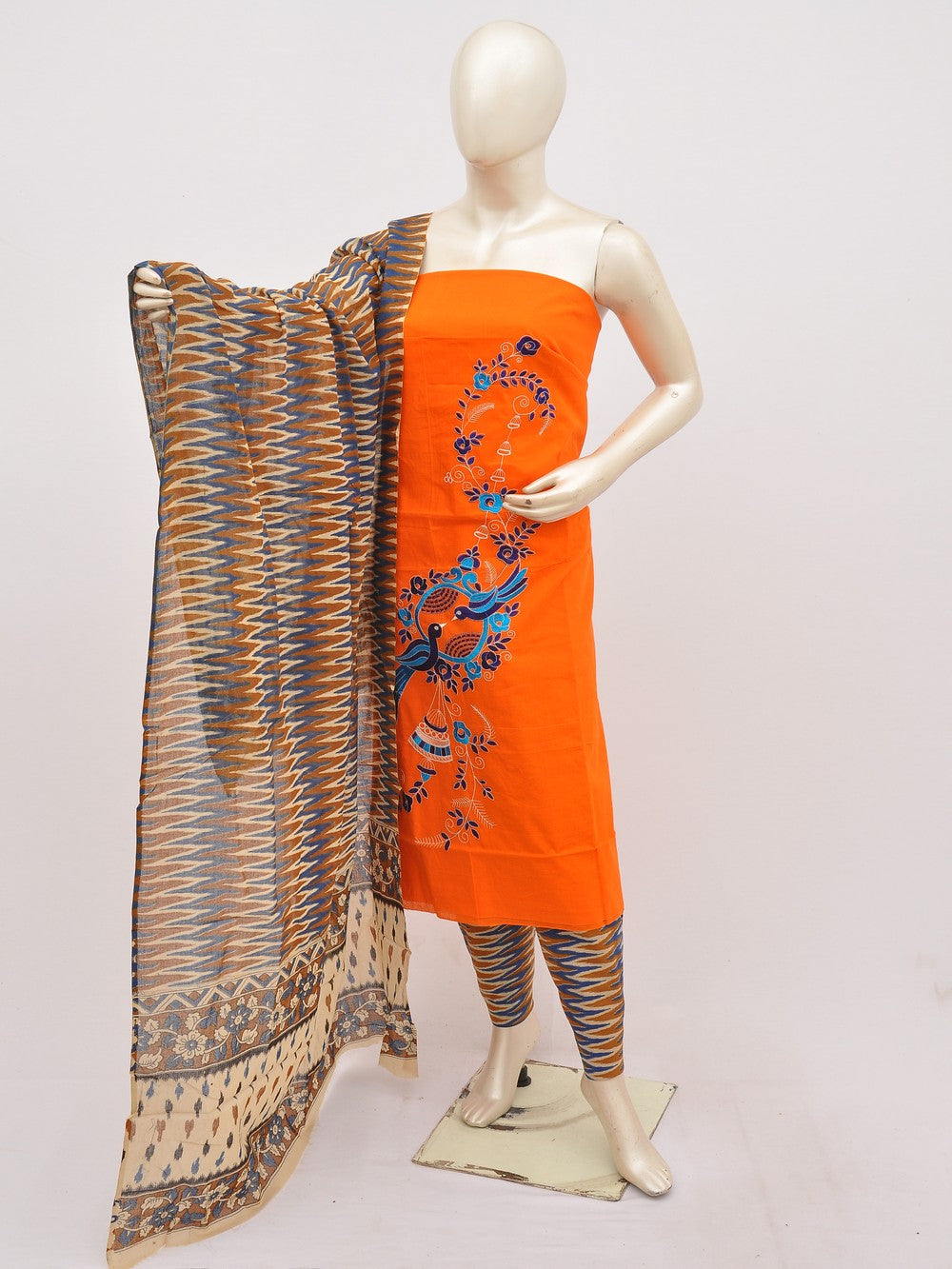 Kalamkari Doll Drop Designer Dress Material [D10330067]