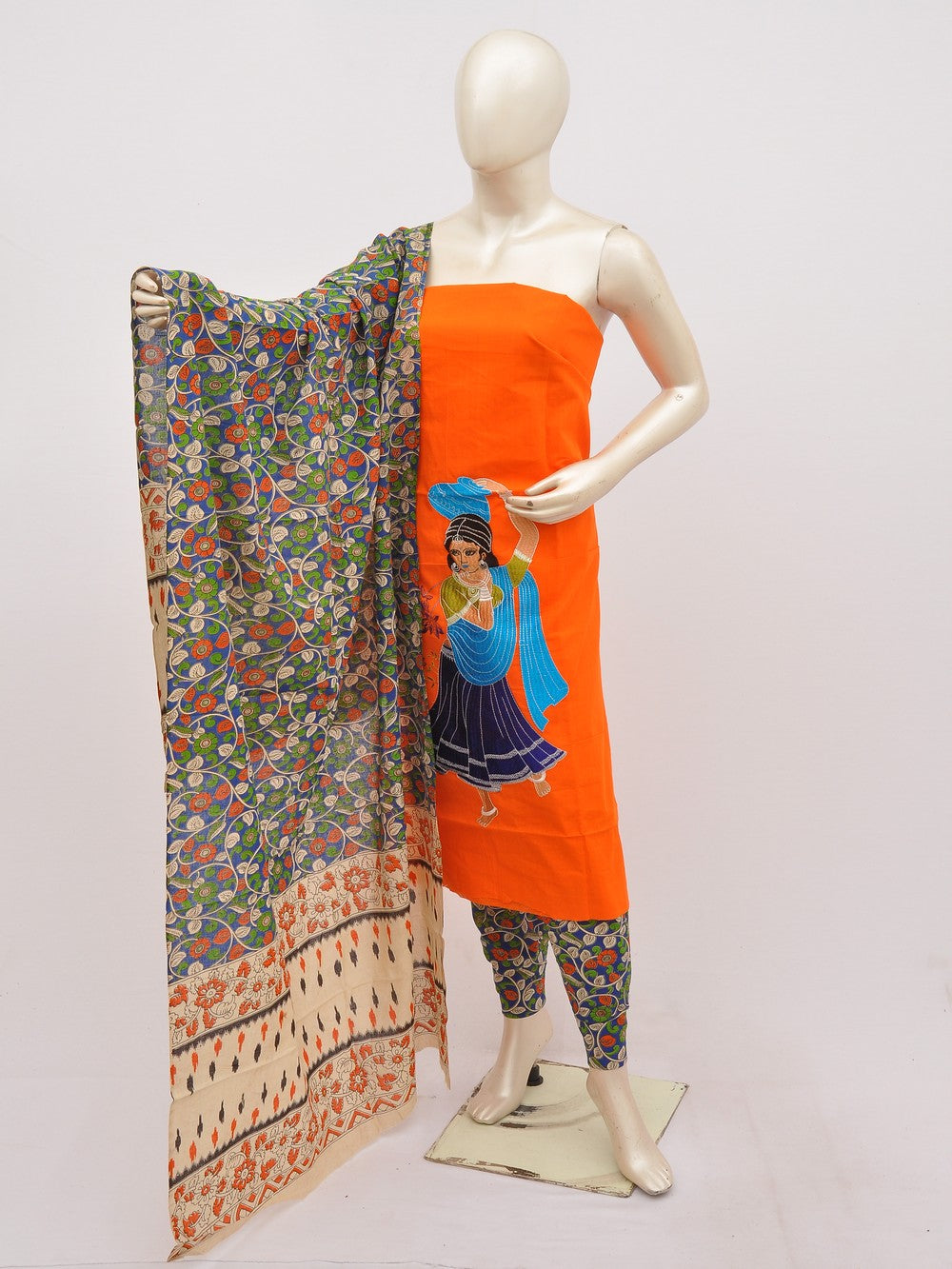 Kalamkari Doll Drop Designer Dress Material [D10330070]
