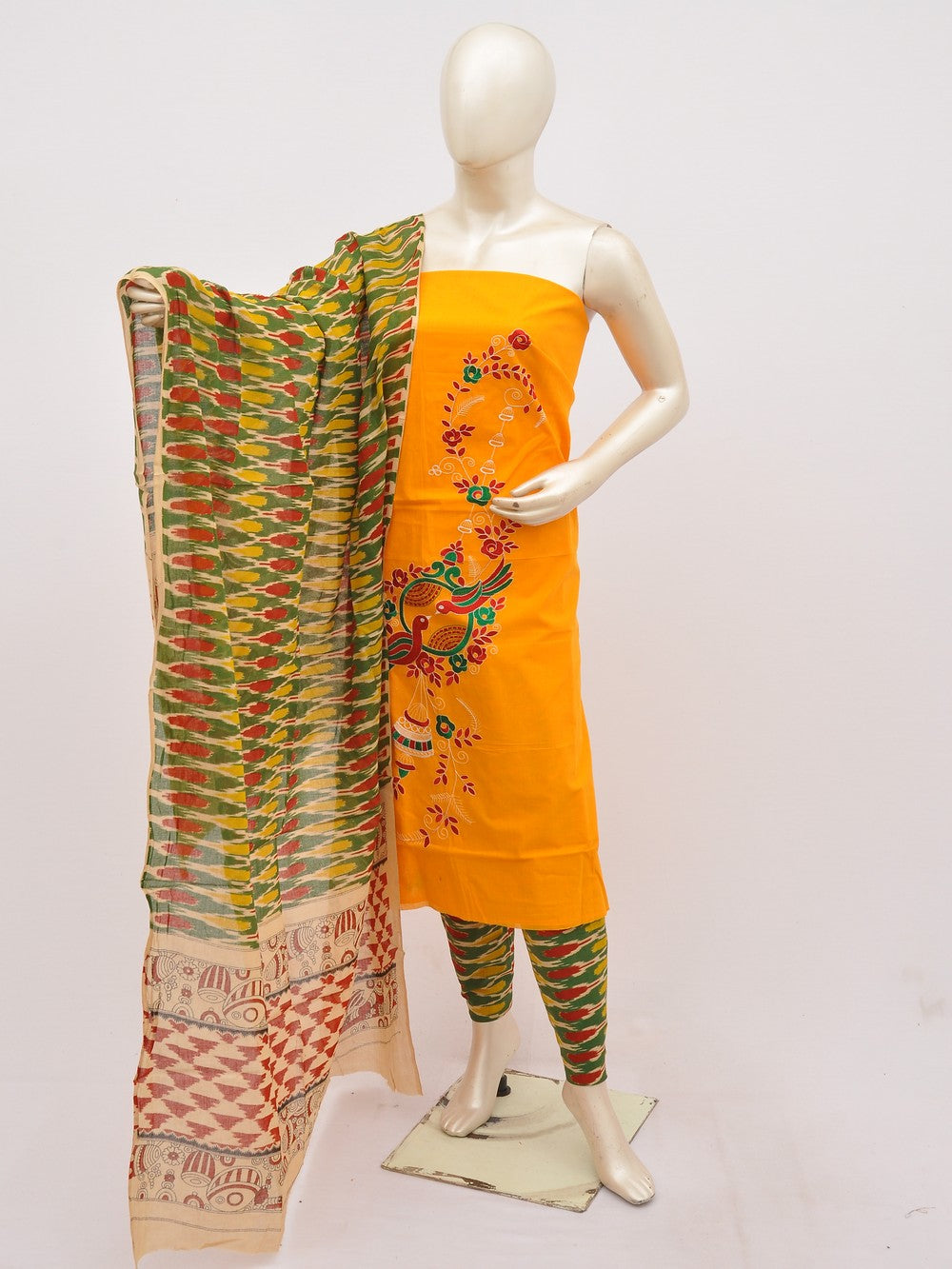 Kalamkari Doll Drop Designer Dress Material [D10330072]