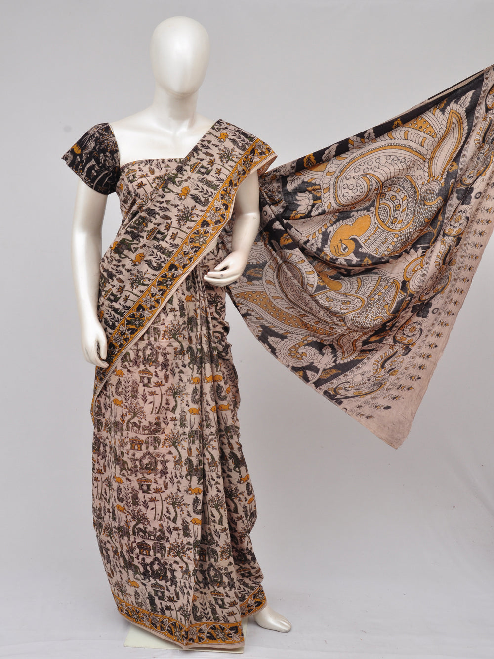 Kalamkari  Cotton Saree  [D61115003]