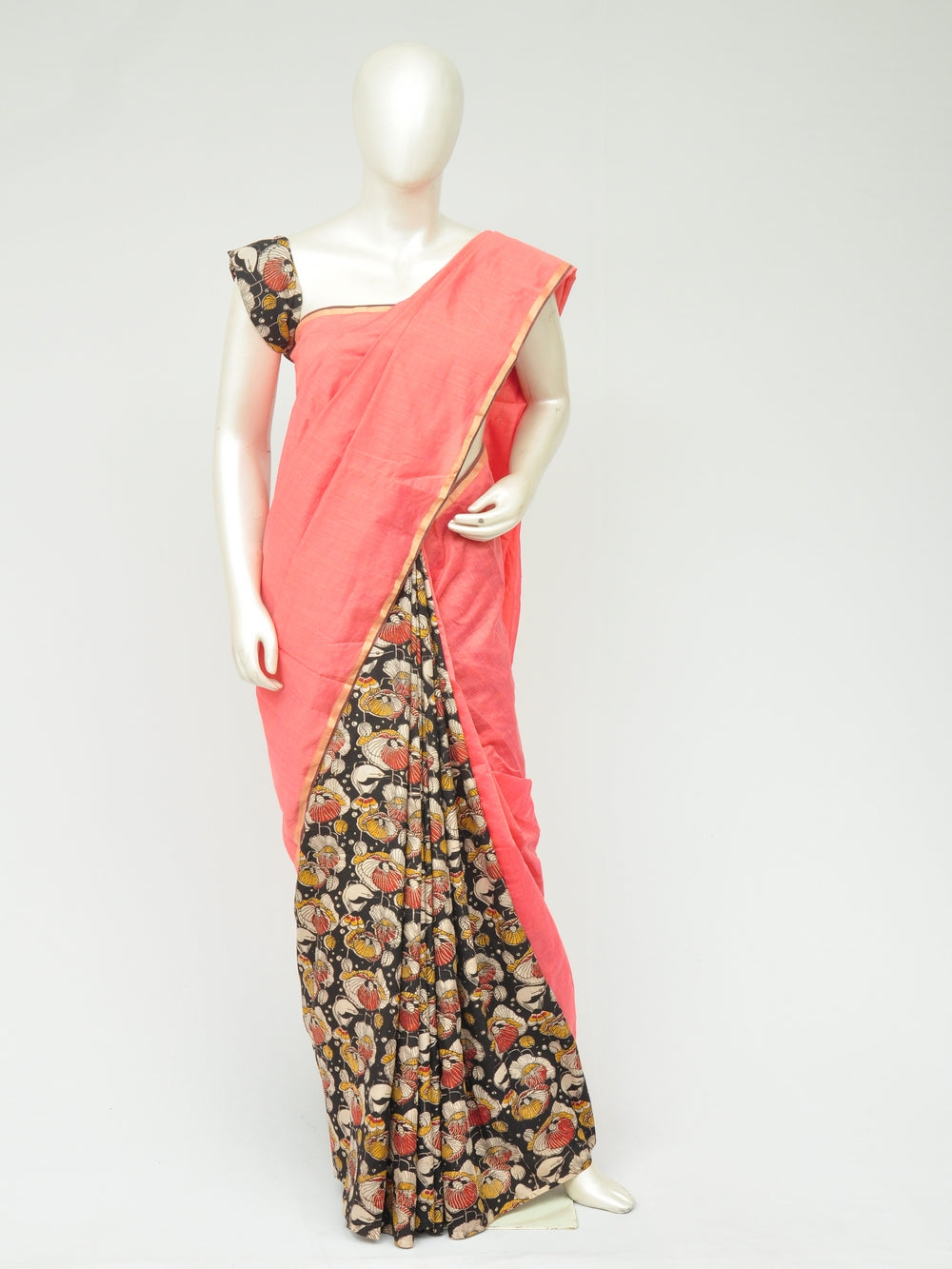 Chanderi Kalamkari Silk Half-Half Designer Sarees [D80119048]