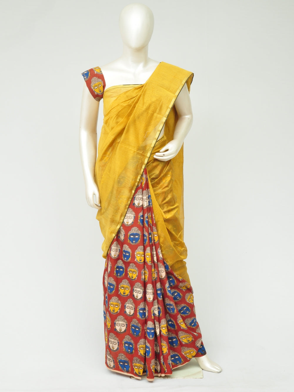Chanderi Kalamkari Silk Half-Half Designer Sarees [D80119058]