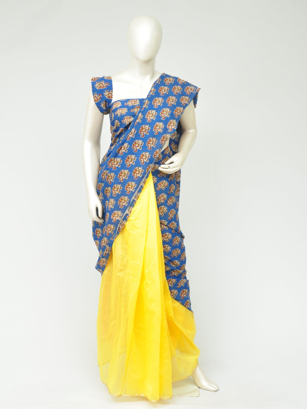 Chanderi Kalamkari Silk Half-Half Designer Sarees [D80119061]