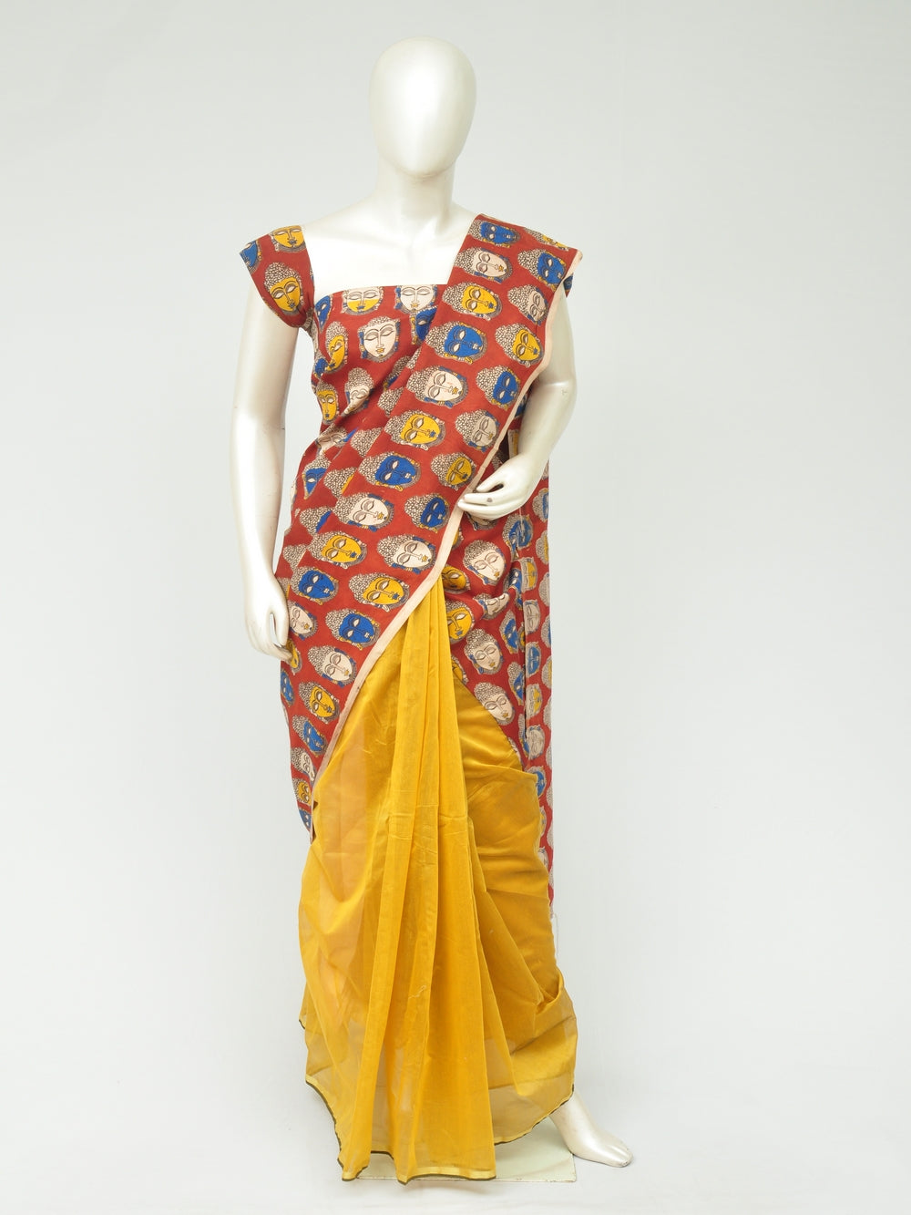 Chanderi Kalamkari Silk Half-Half Designer Sarees [D80119063]