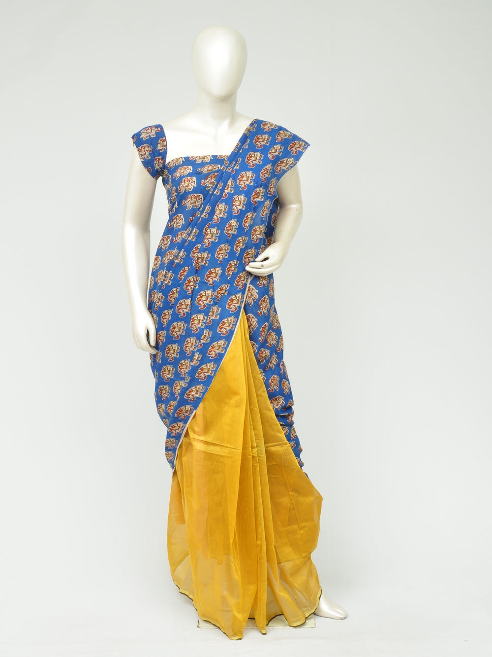 Chanderi Kalamkari Silk Half-Half Designer Sarees [D80119064]